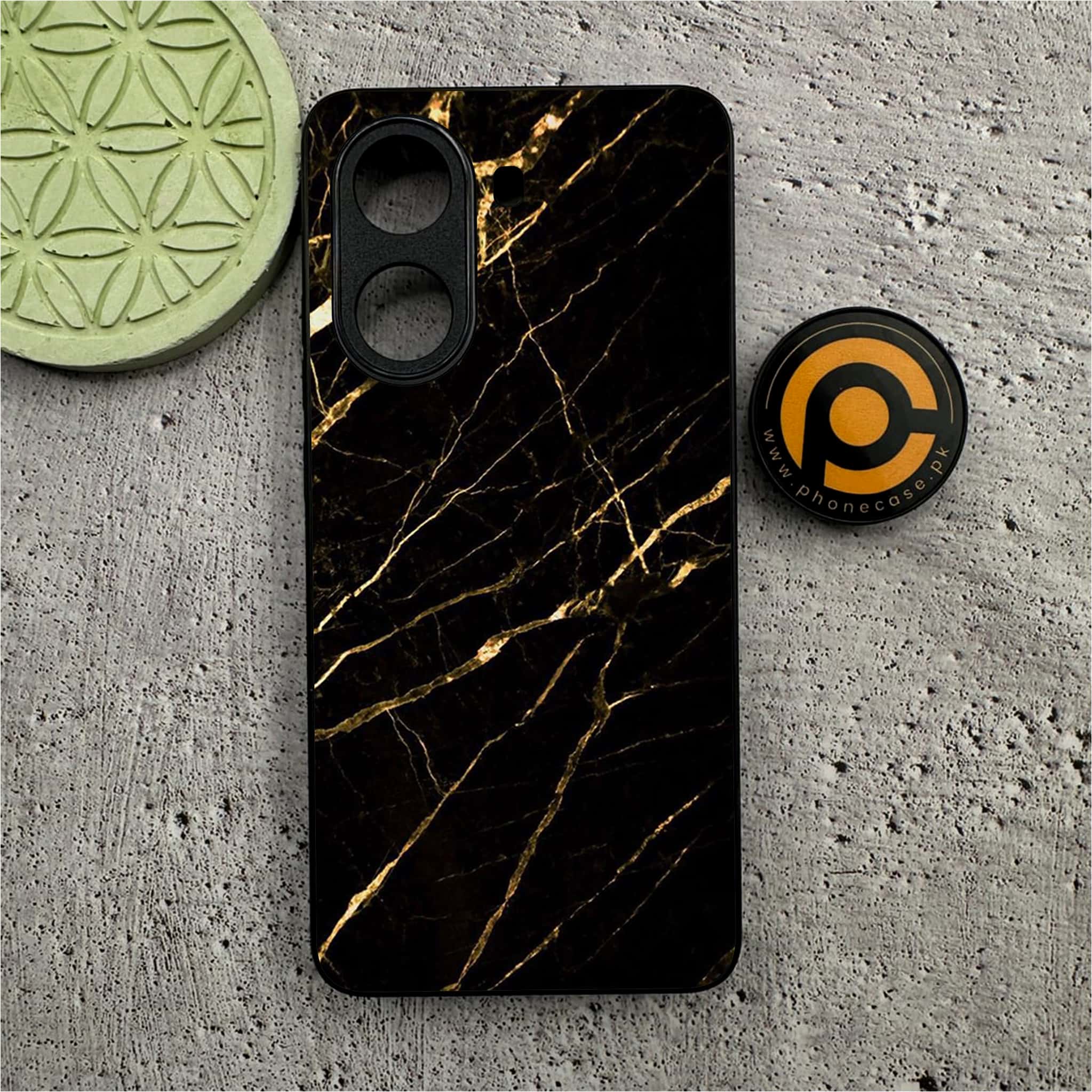 Xiaomi Redmi Turbo 4 - Black Marble Series - Premium Metal Printed soft Bumper shock Proof Case