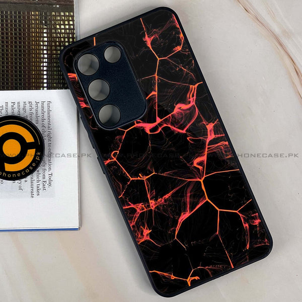 Vivo Y100 - Black Marble Design 8- Premium Printed Glass soft Bumper shock Proof Case CS-12763