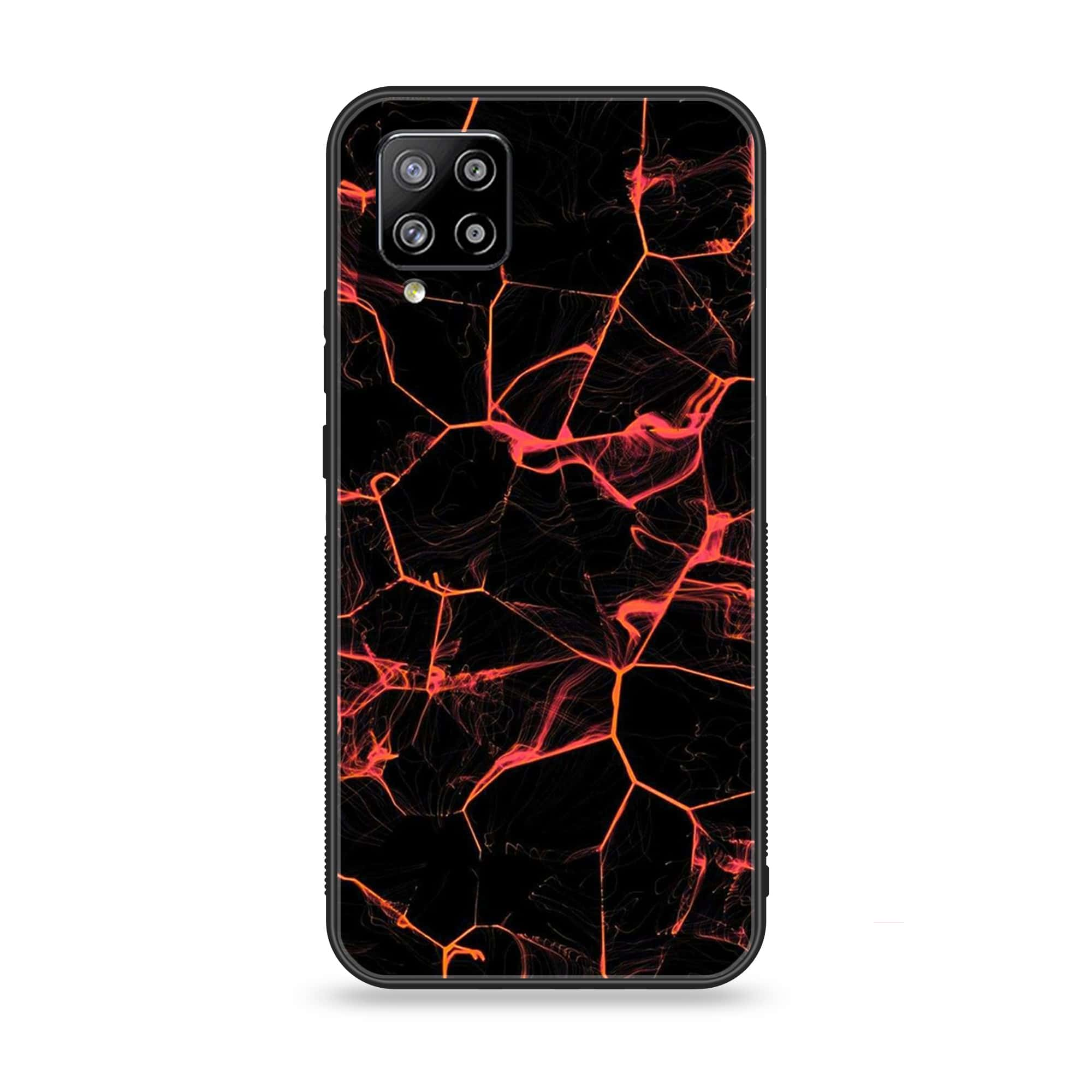 Samsung Galaxy A42 5G - Black Marble Series - Premium Printed Glass soft Bumper shock Proof Case