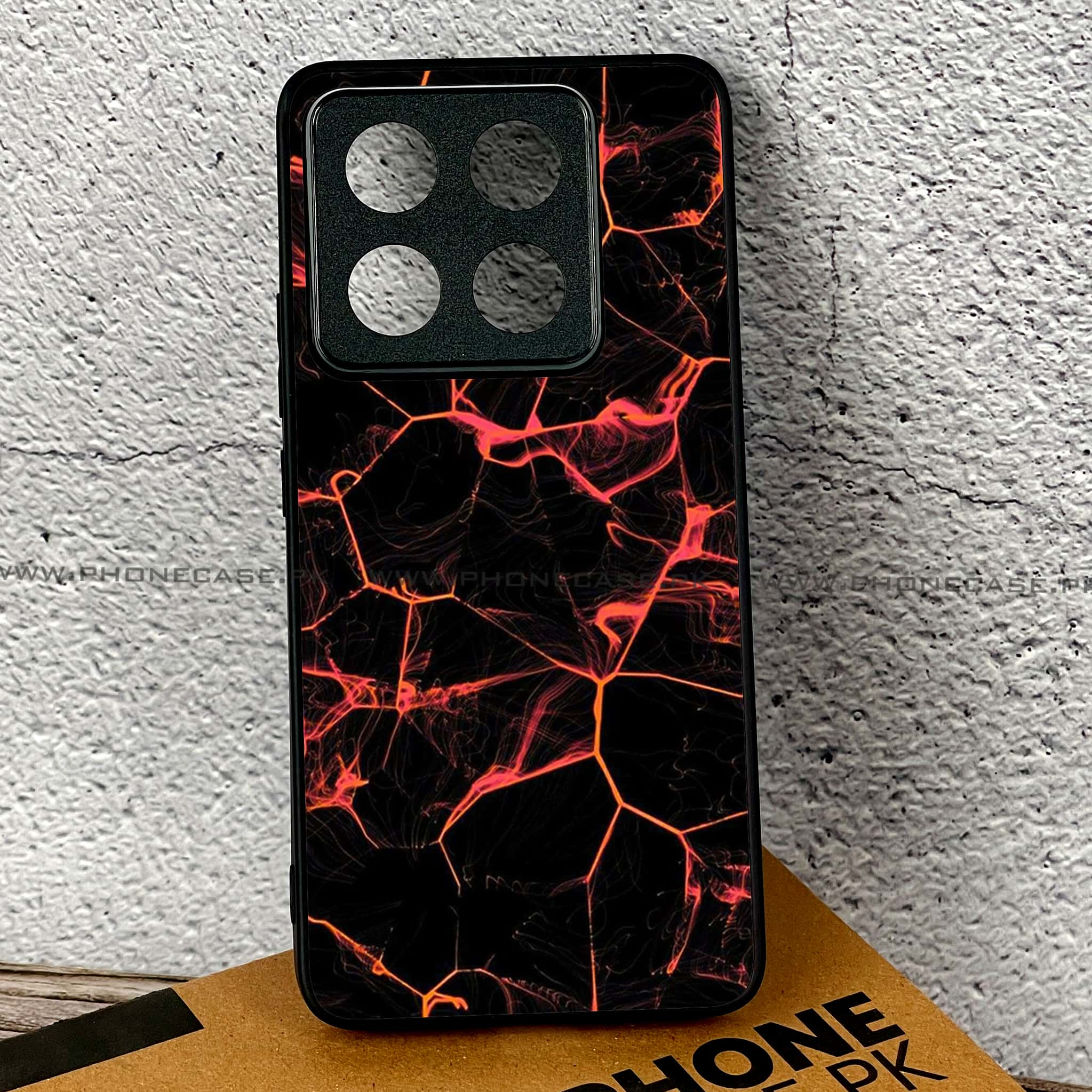 Xiaomi 14T - Black Marble Series - Premium Printed Glass soft Bumper shock Proof Case