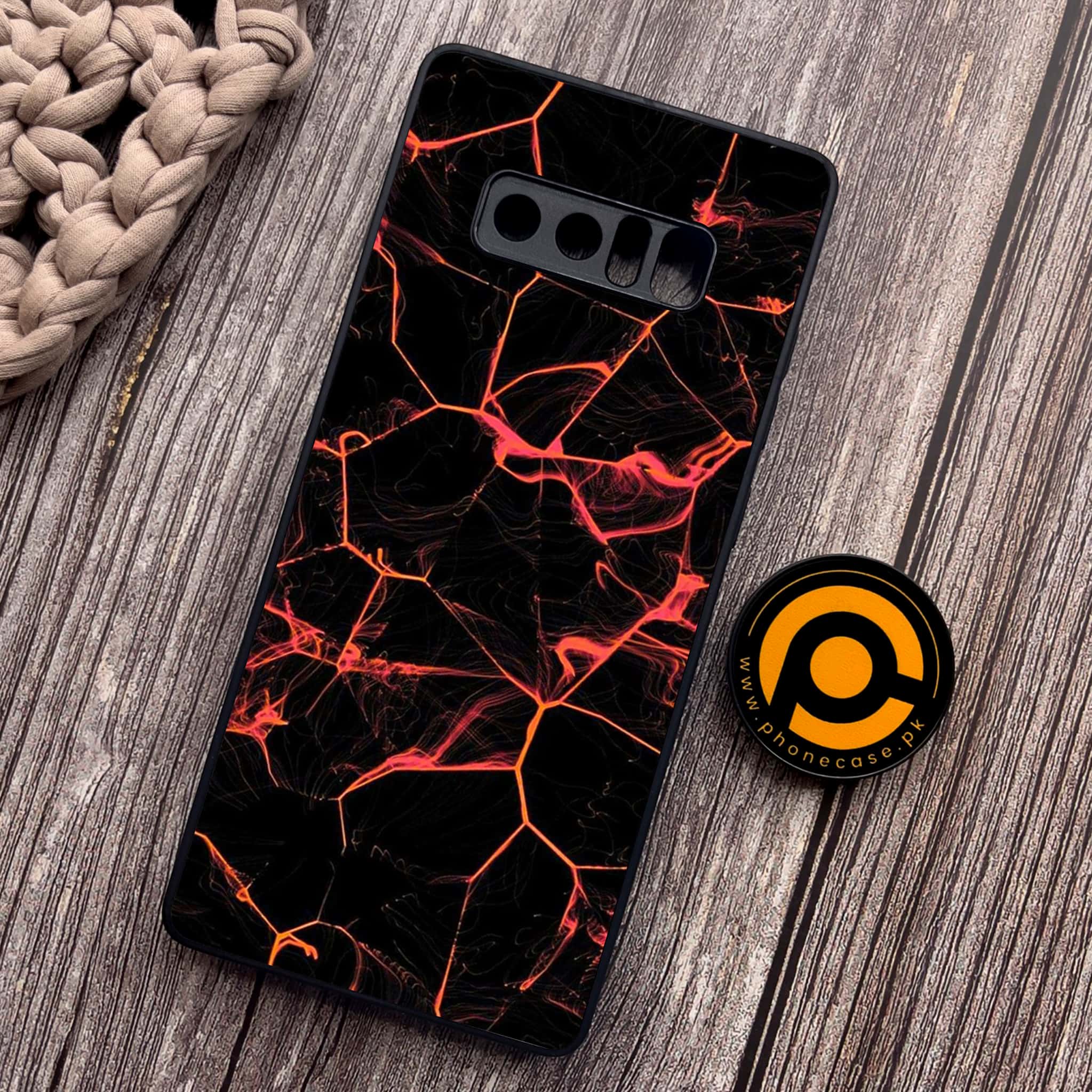Samsung Galaxy Note 8 - Black Marble Series - Premium Metal Printed soft Bumper shock Proof Case