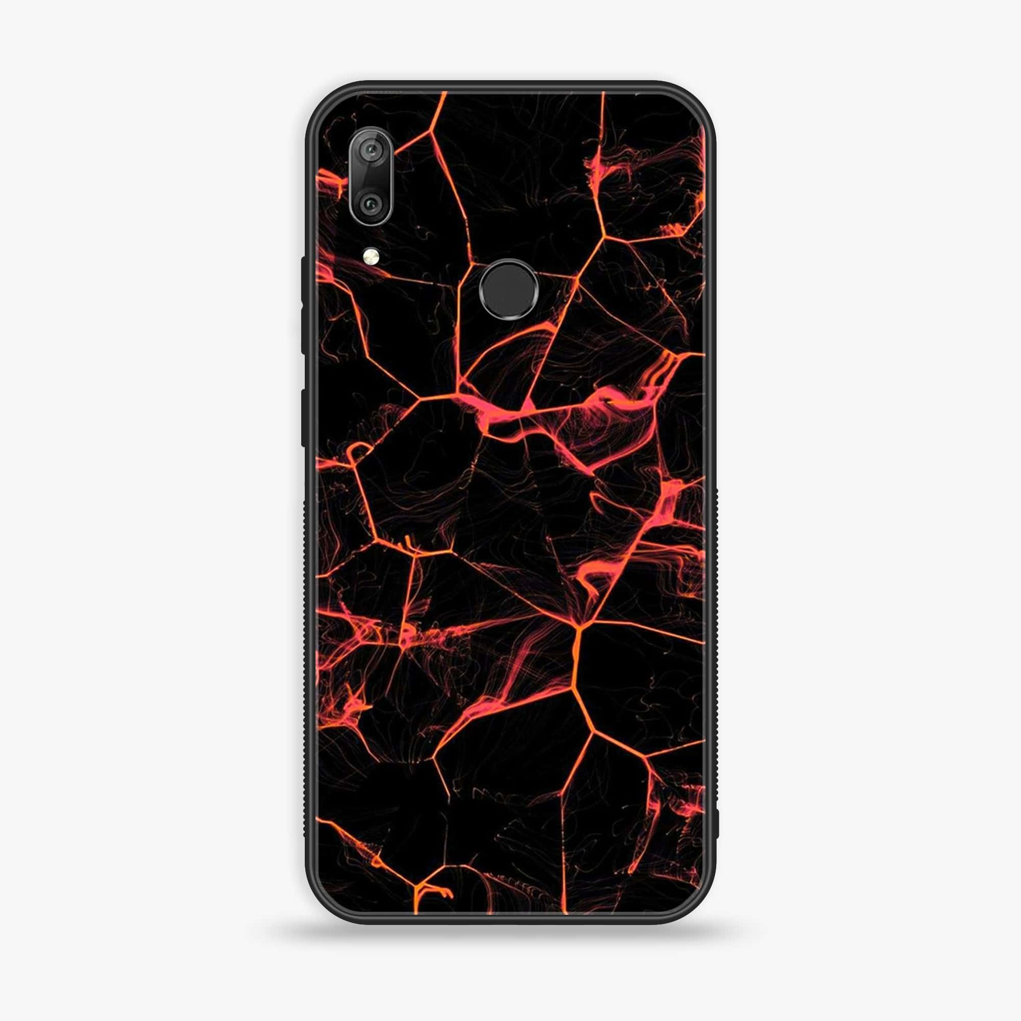 Huawei Y7 Prime (2019) - Black Marble Series - Premium Printed Glass soft Bumper shock Proof Case