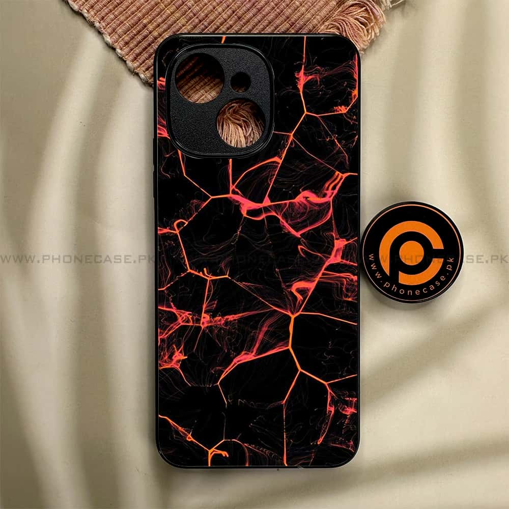Tecno Spark 40C - Black Marble Series - Premium Metal Printed soft Bumper shock Proof Case