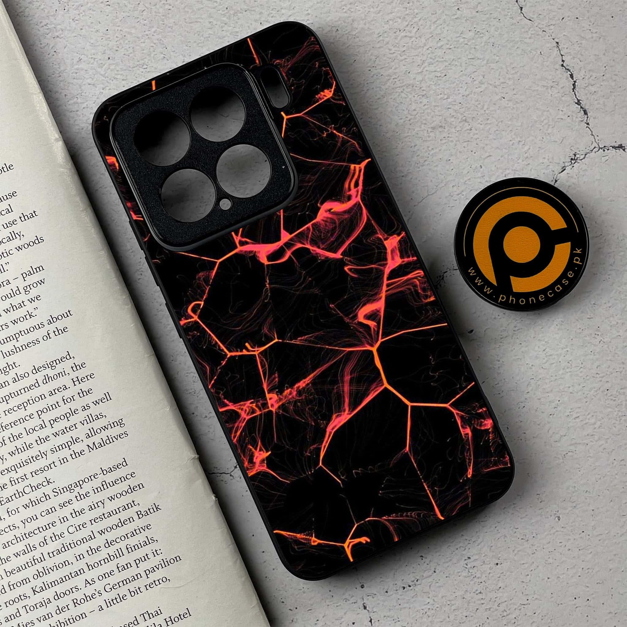 Xiaomi 15 - Black Marble Series  - Premium Metal Printed soft Bumper shock Proof Case