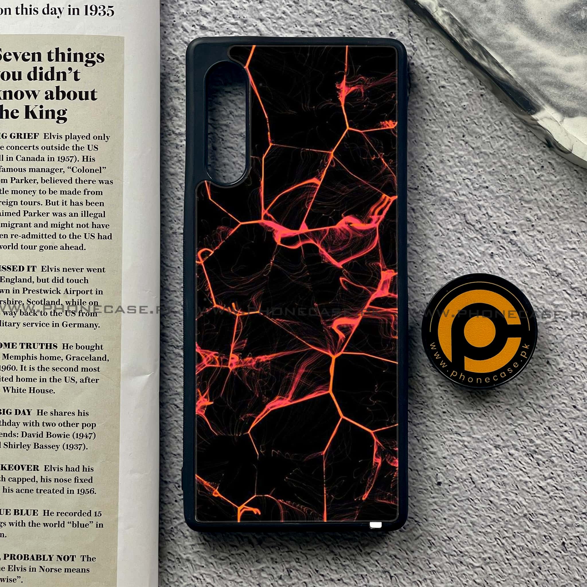 LG Velvet - Black Marble Series - Premium Printed Glass soft Bumper shock Proof Case
