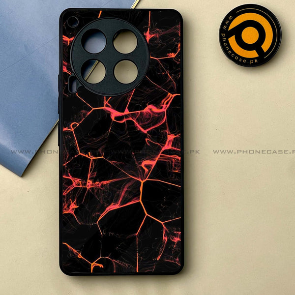 Tecno Camon 30 - Black Marble Design 8 -  Premium Printed Metal soft Bumper shock Proof Case CS-22363 CS-22798