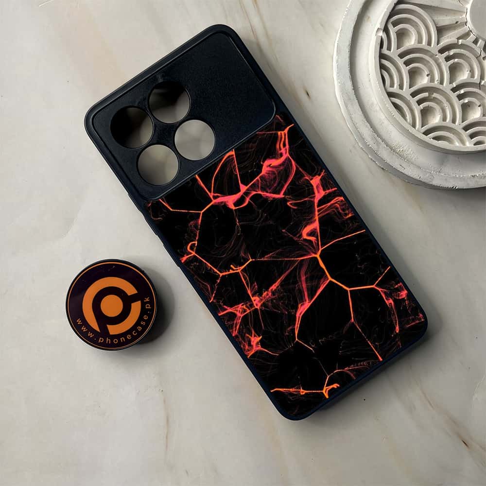 Xiaomi Poco F6 Pro - Black Marble Series - Premium Metal Printed soft Bumper shock Proof Case