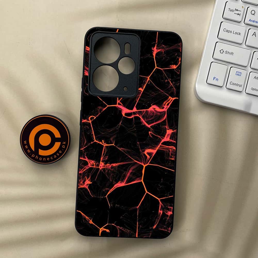 Realme 14 5G - Black Marble Series - Premium Metal Printed soft Bumper Shock Proof Case