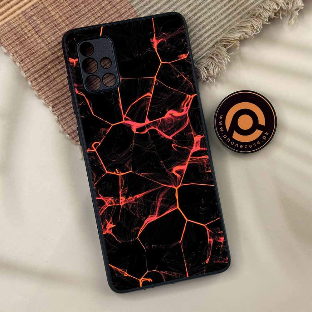 Samsung Galaxy A71 - Black Marble Series - Premium Metal Printed soft Bumper shock Proof Case