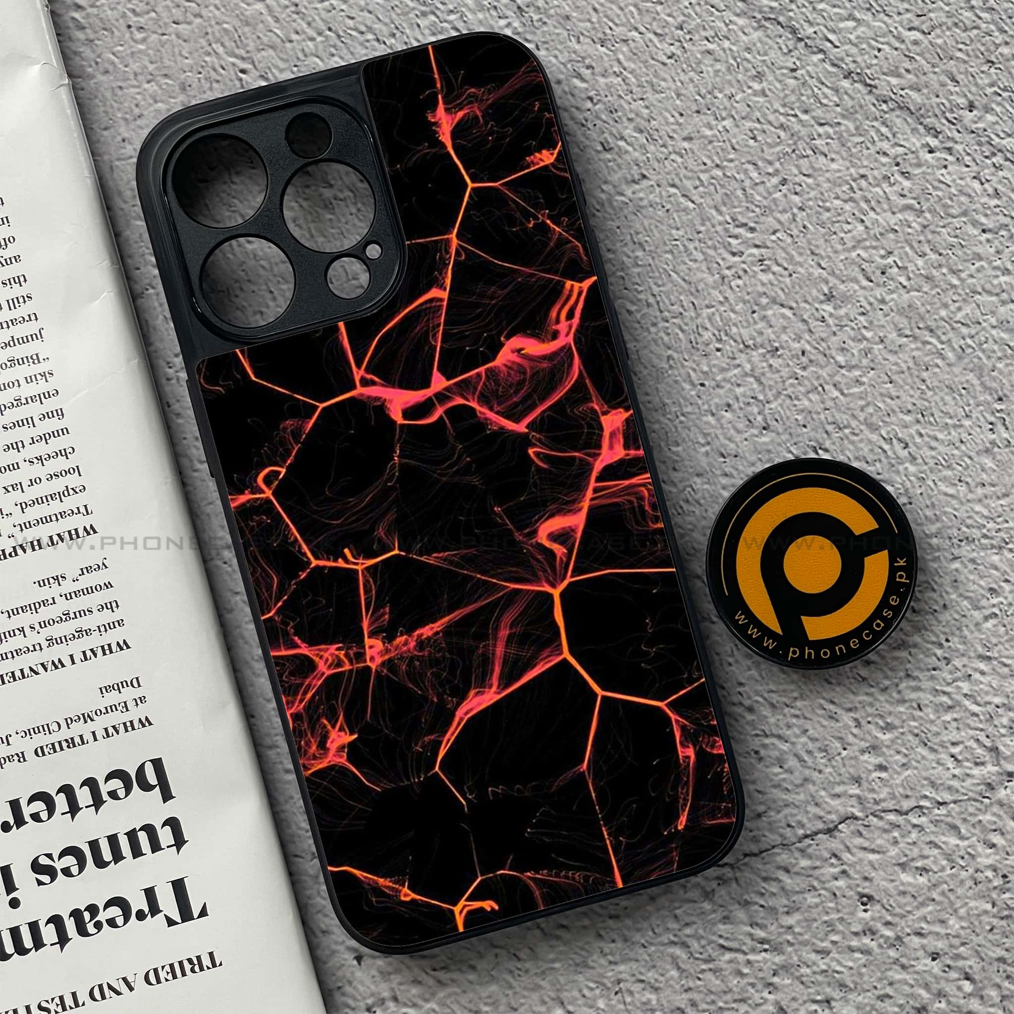 iPhone 15 Pro Max - Black Marble Series - Premium Metal Printed soft Bumper shock Proof Case