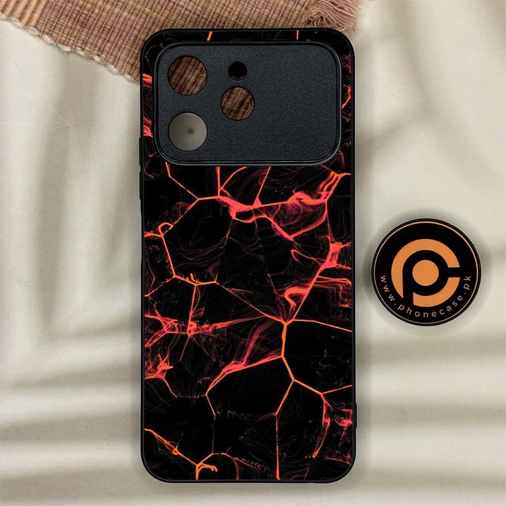 Tecno Spark 40 - Black Marble Series - Premium Metal Printed soft Bumper shock Proof Case
