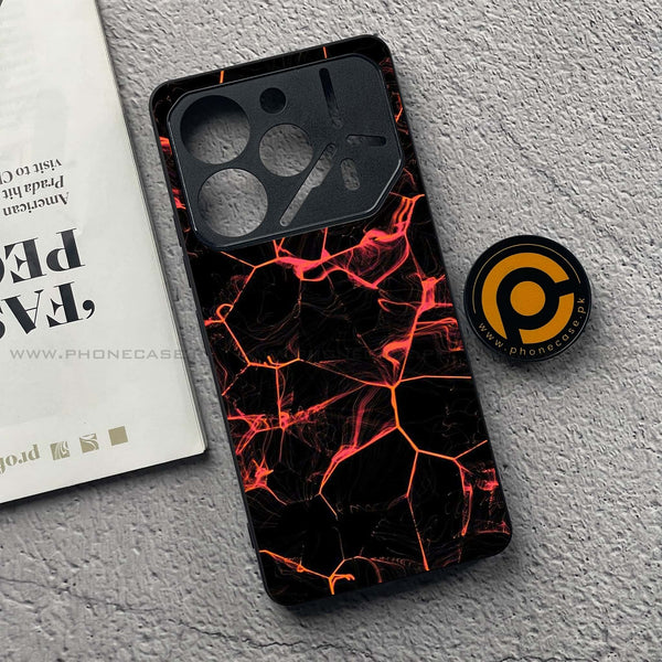 Tecno Pova 6 - Black Marble Design 8 - Premium Printed Glass soft Bumper shock Proof Case CS-40620