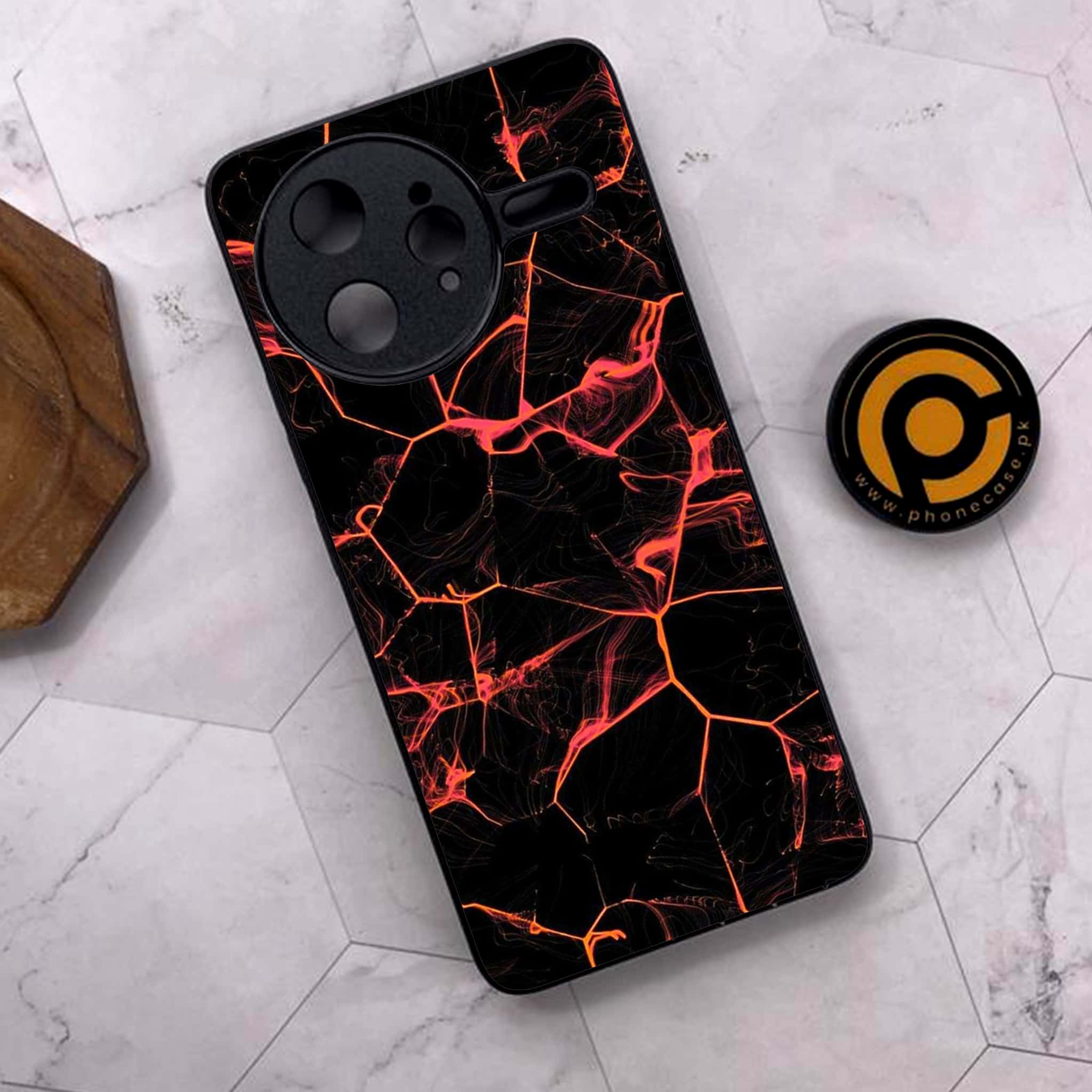 Xiaomi Poco F7 Ultra 5G - Black Marble Series - Premium Metal Printed soft Bumper shock Proof Case