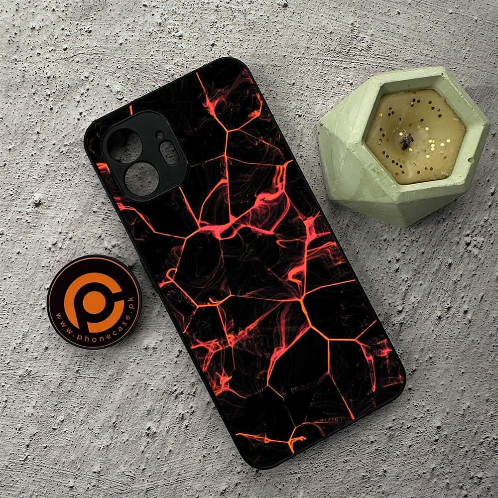 Nothing Phone 2 - Black Marble Series - Premium Metal  Printed soft Bumper shock Proof Case