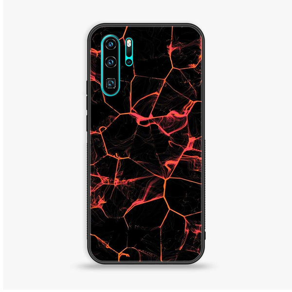 Huawei P30 Pro - Black Marble Design 8 - Premium Printed Glass soft Bumper shock Proof Case CS-22824