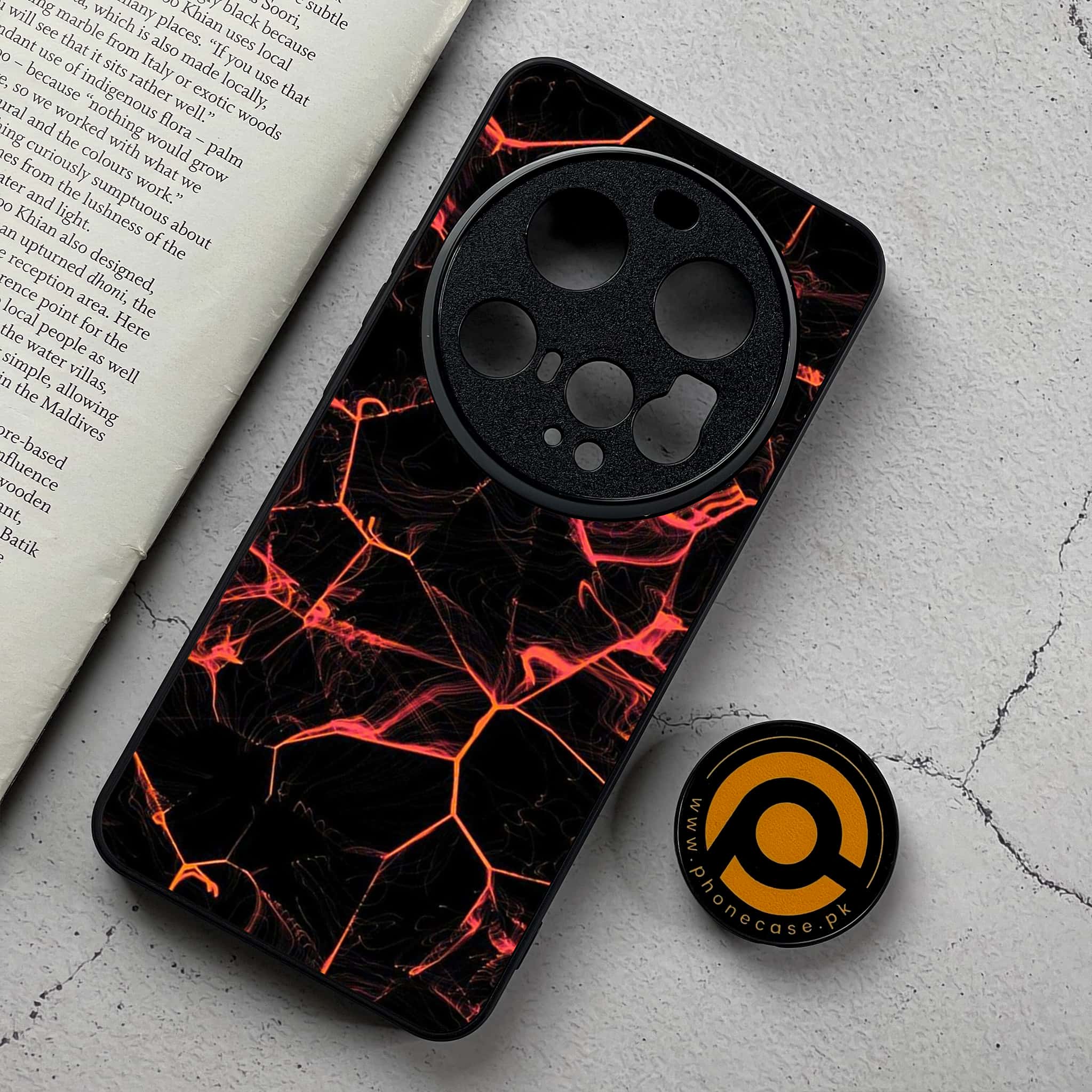 Xiaomi 15 Ultra - Black Marble Series - Premium Metal Printed Soft Bumper Shockproof Case