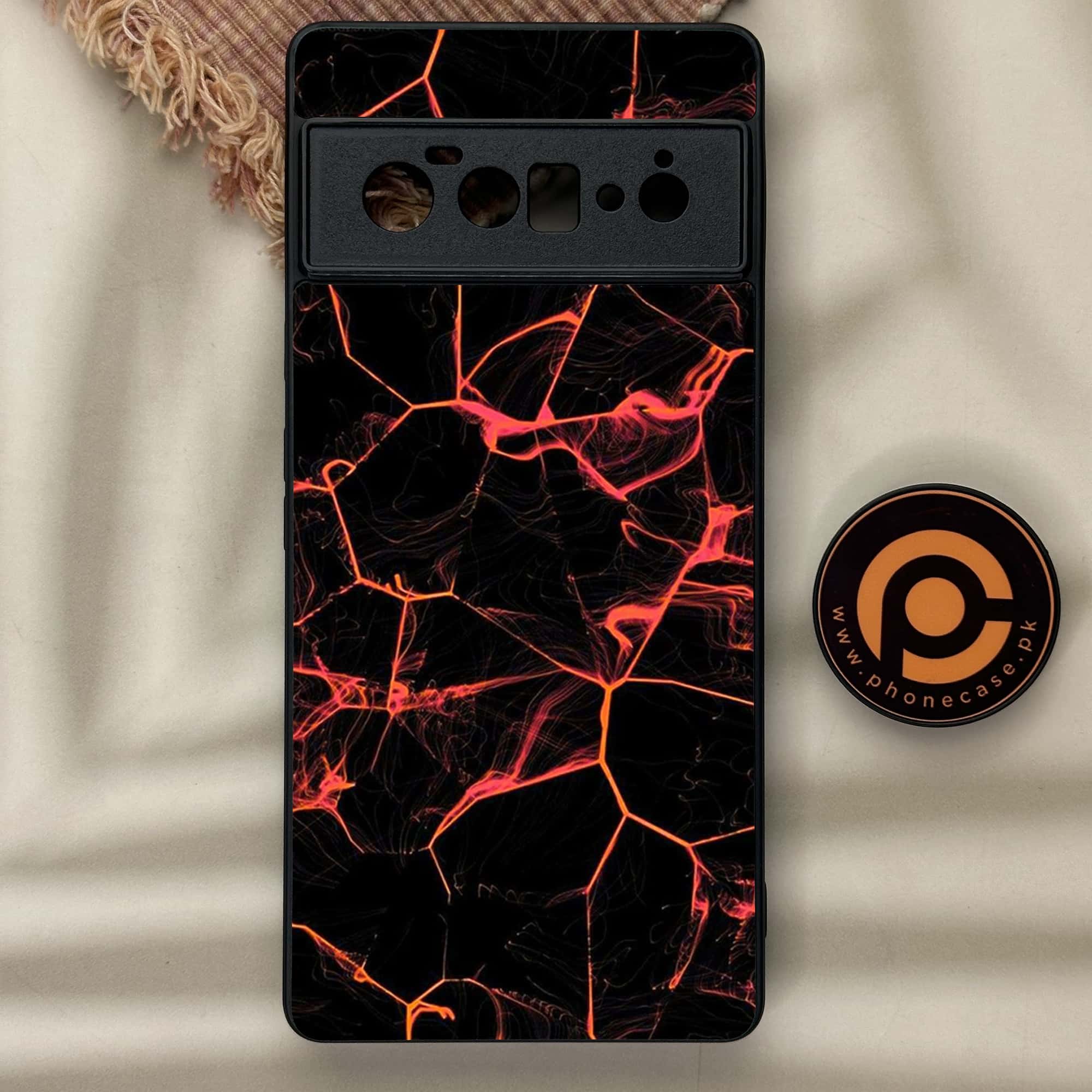 Google Pixel 6 Pro- BLACK  Marble Series - Premium Metal Printed soft Bumper Shock Proof Case
