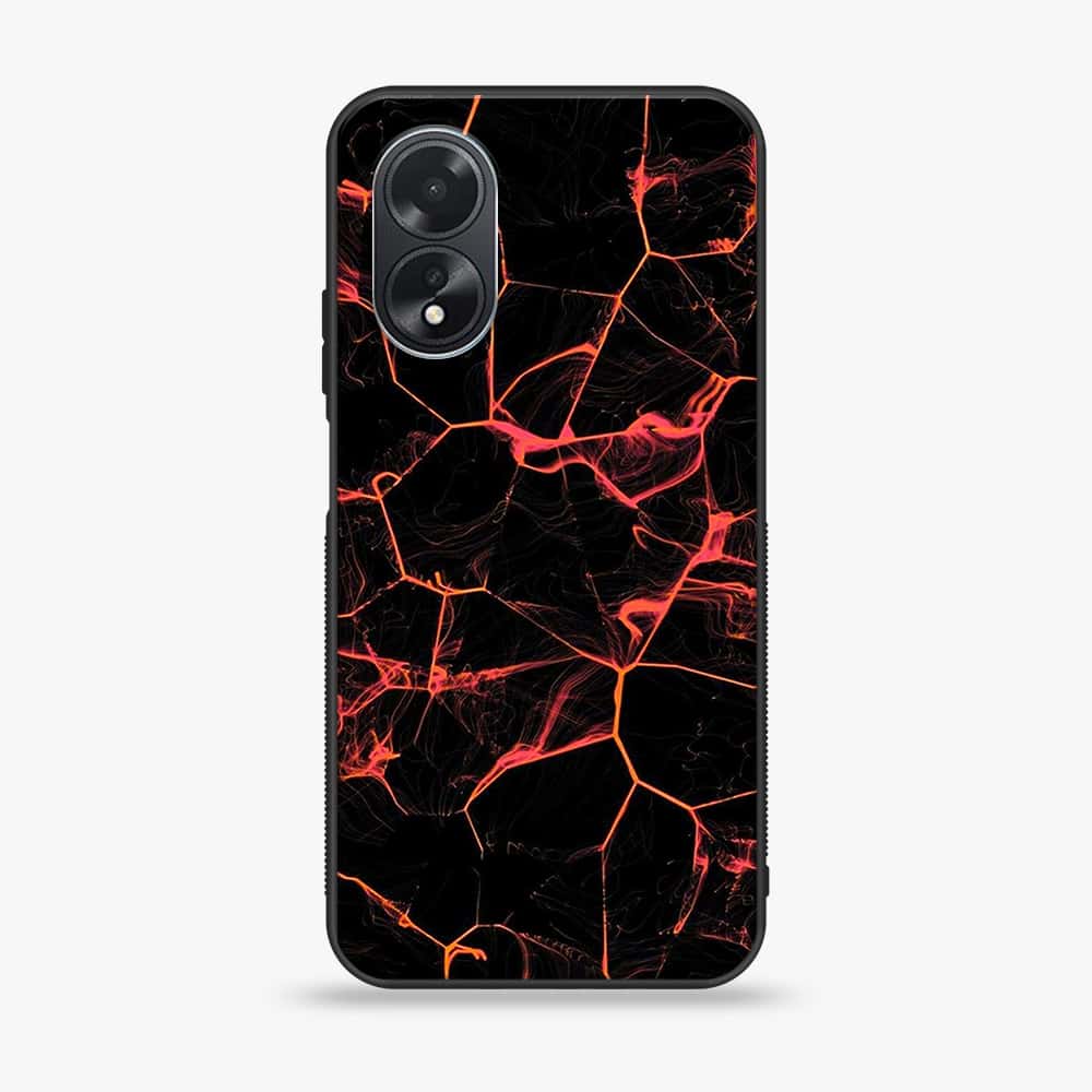 Oppo A18 4G - Black Marble Series - Premium Printed Glass soft Bumper shock Proof Case