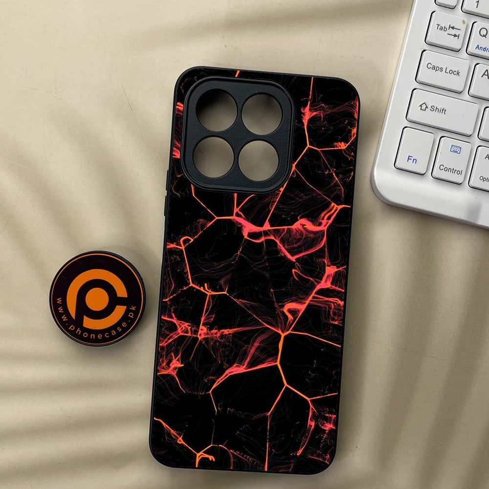 Honor X5b Plus - Black Marble Series - Premium Metal  Printed soft Bumper shock Proof Case