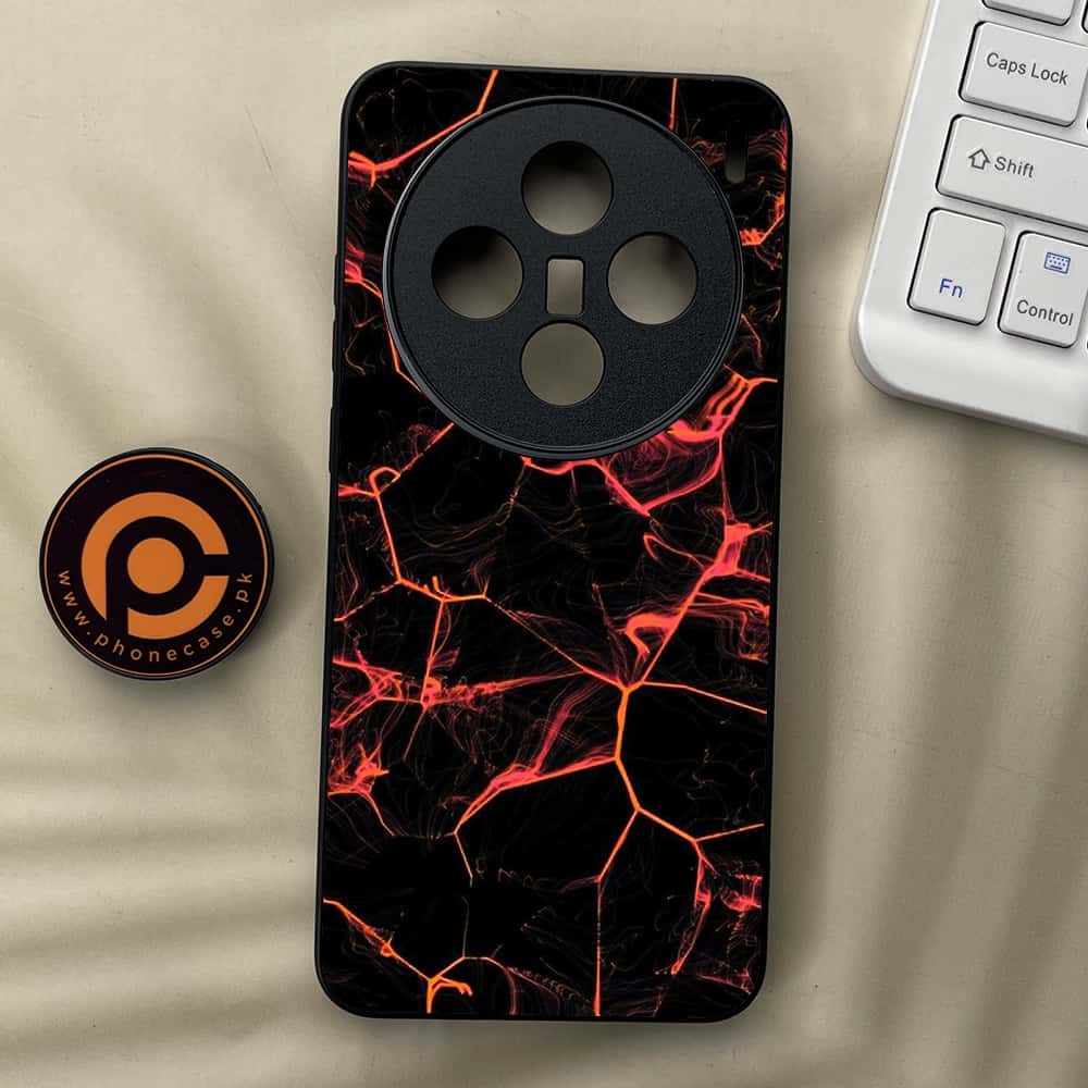 Vivo X200 - Black Marble Series - Premium Metal  Printed soft Bumper shock Proof Case
