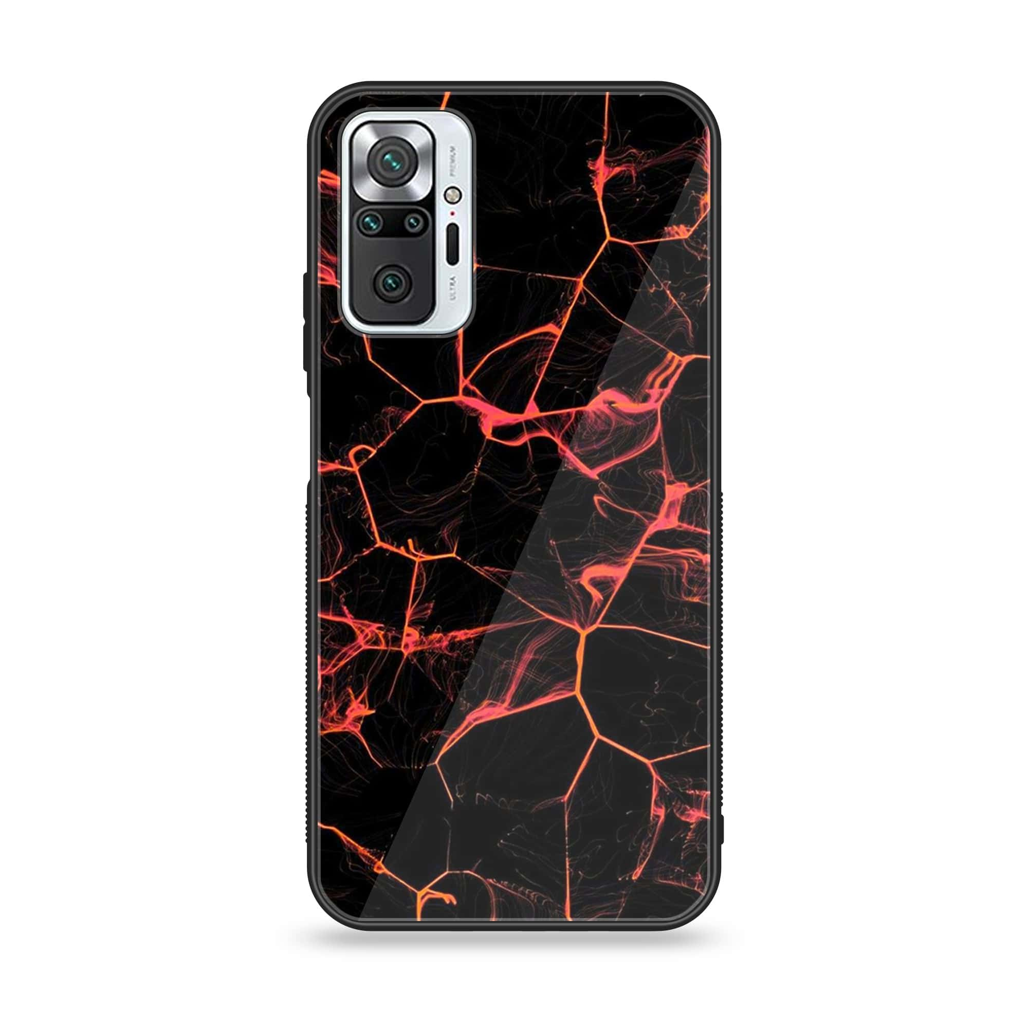 Xiaomi Redmi Note 10 Pro - Black Marble Series - Premium Printed Glass soft Bumper shock Proof Case