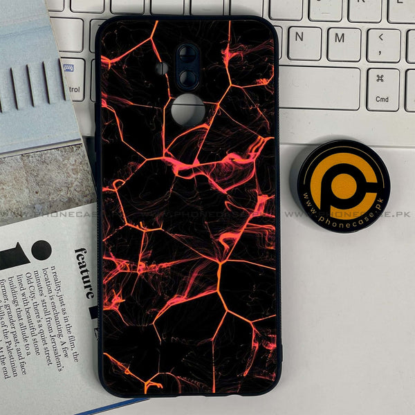 Huawei Mate 20 Lite - Black Marble Design 8- Premium Printed Glass soft Bumper shock Proof Case CS-11339