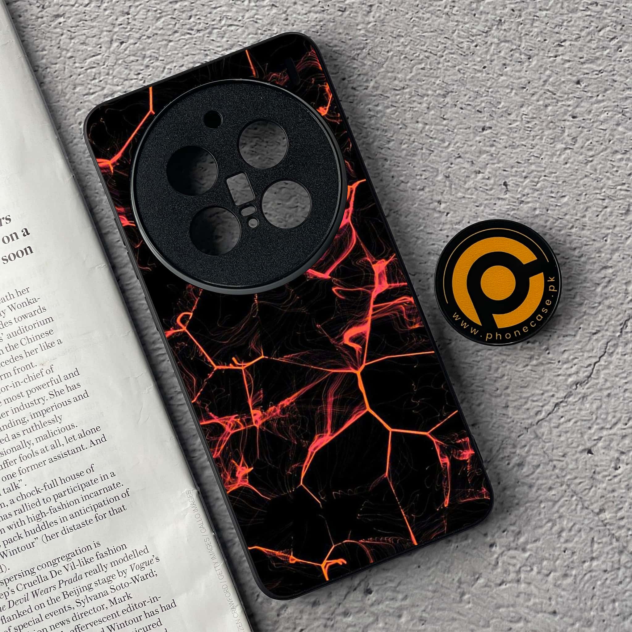 Vivo X200 Pro - Black Marble Series - Premium Metal  Printed soft Bumper shock Proof Case
