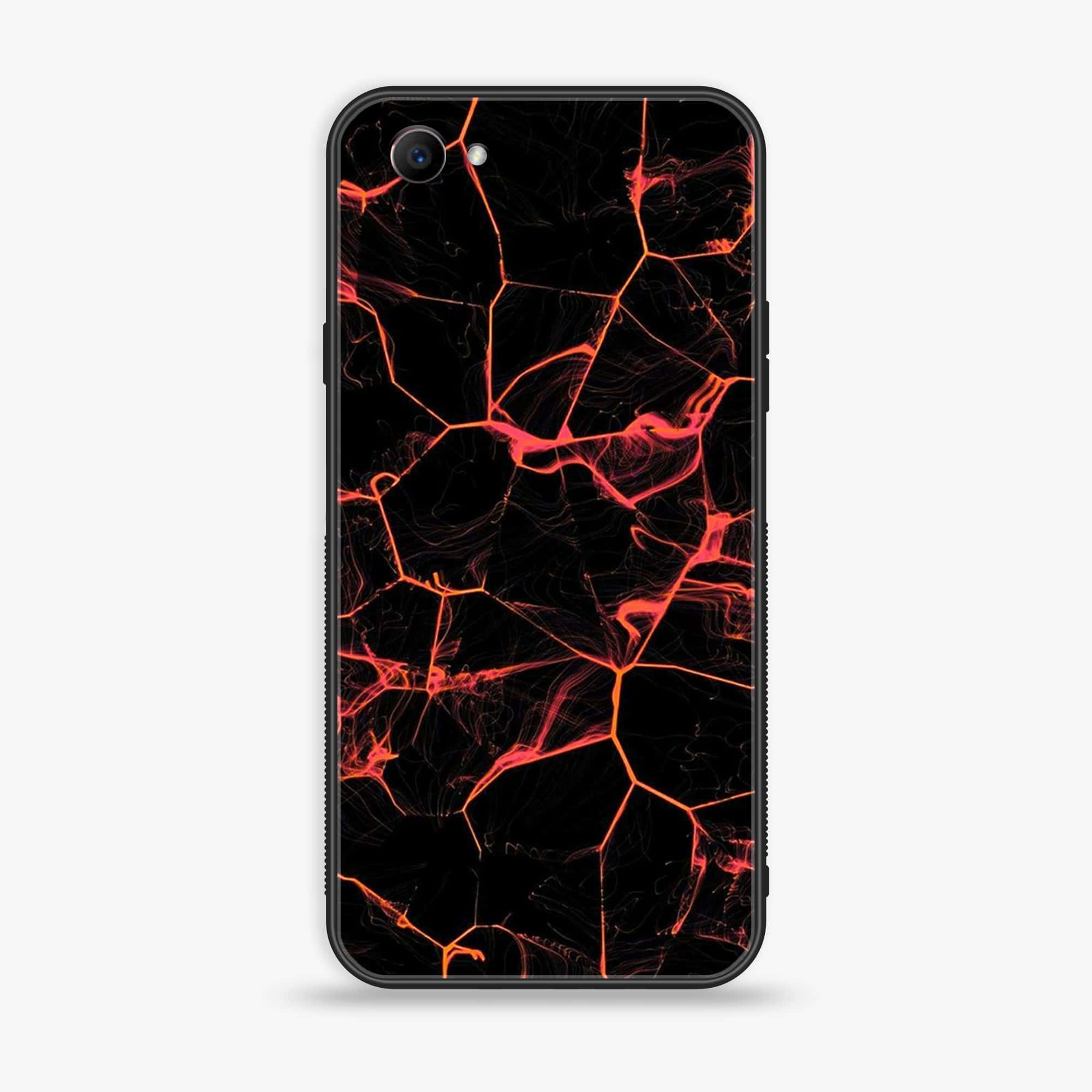 Oppo F7 Youth - Black Marble Series - Premium Printed Glass soft Bumper shock Proof Case