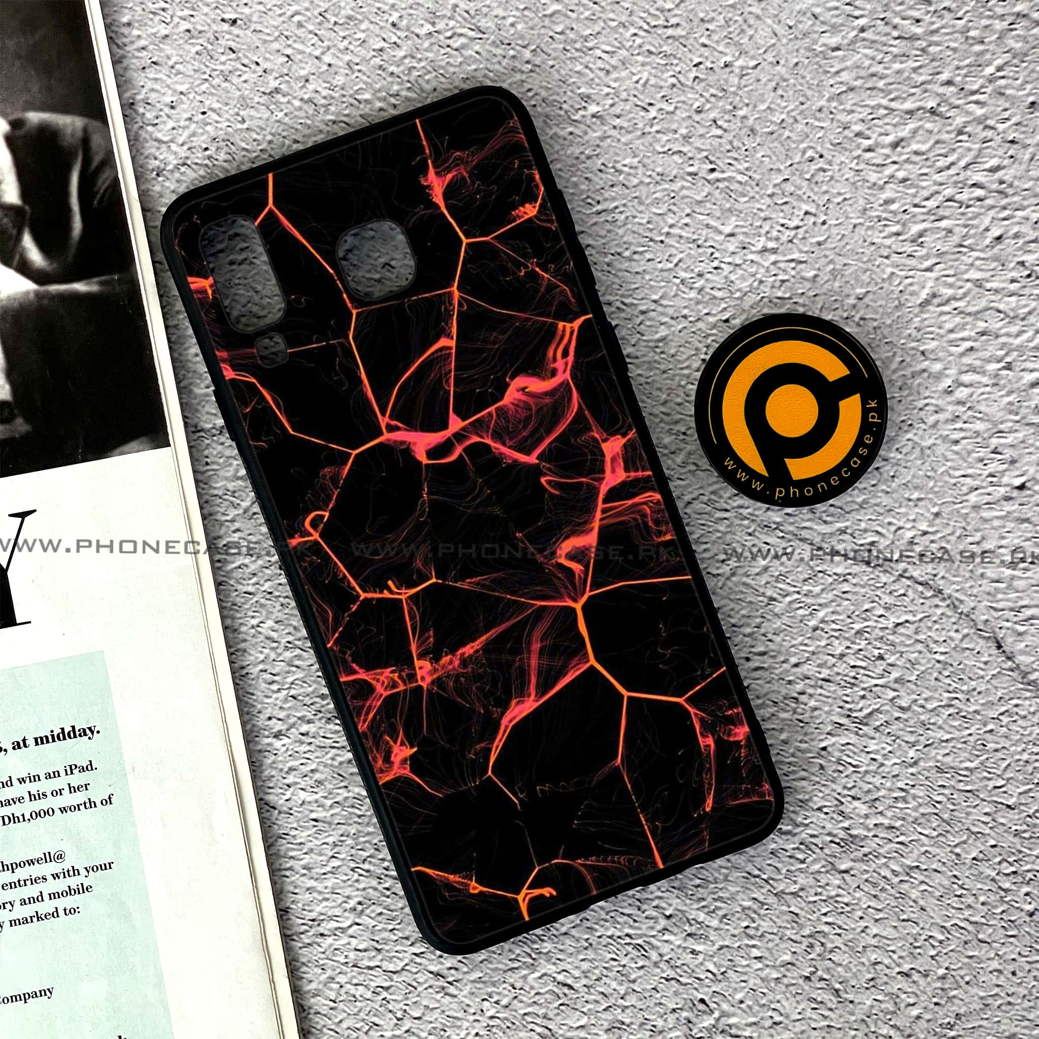 Samsung Galaxy A8 Star(A9 Star) - Black Marble Series - Premium Printed Glass soft Bumper shock Proof Case