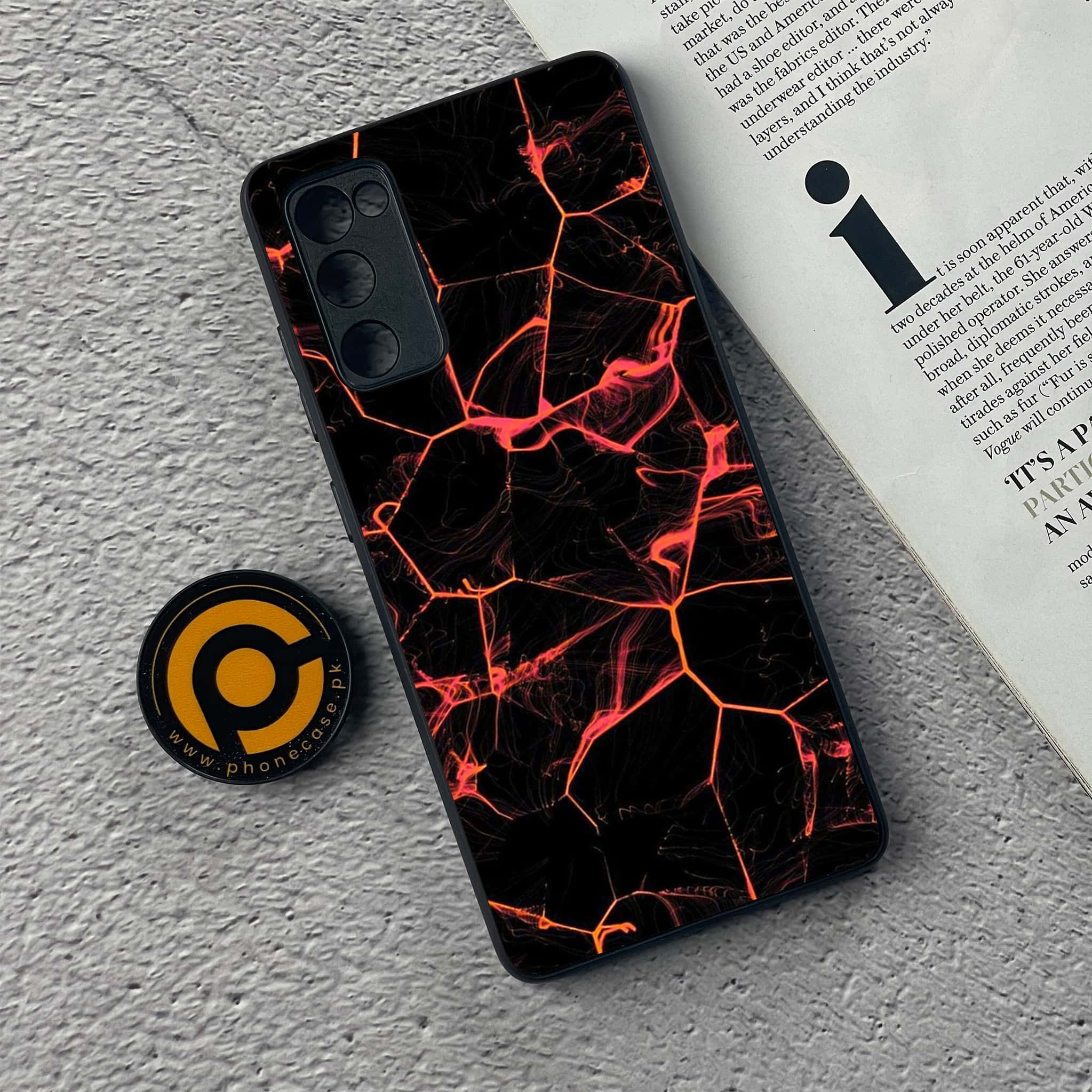 Galaxy S20 FE - Black Marble Series - Premium Printed Glass soft Bumper shock Proof Case