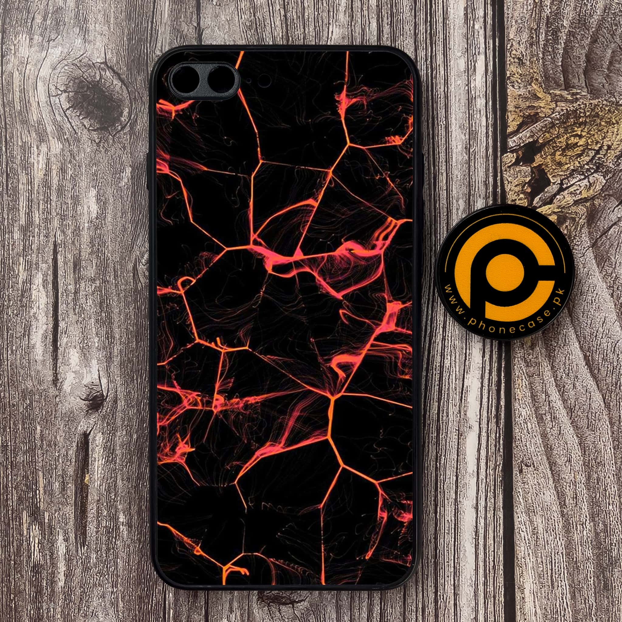 iPhone 7 Plus - Black Marble Series - Premium Metal Printed soft Bumper shock Proof Case