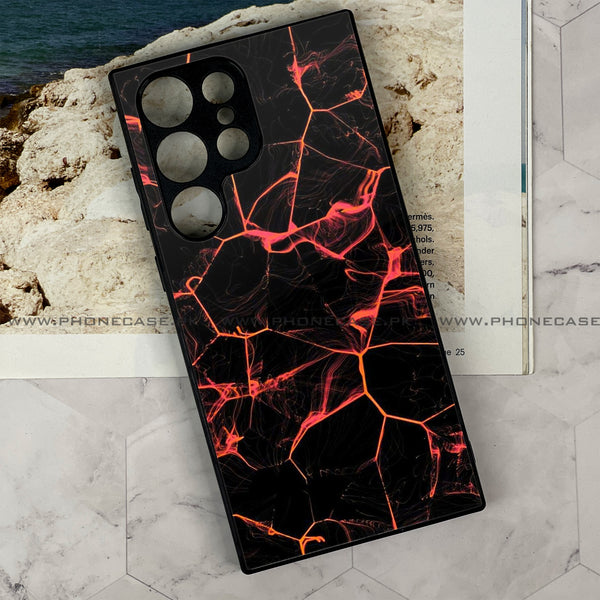 Galaxy S21 Ultra - Black Marble Design 8  - Premium Metal Printed soft Bumper shock Proof Case CS-36656