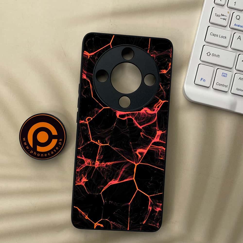 HONOR X9b 5G - Black Marble Series - Premium Metal  Printed soft Bumper shock Proof Case