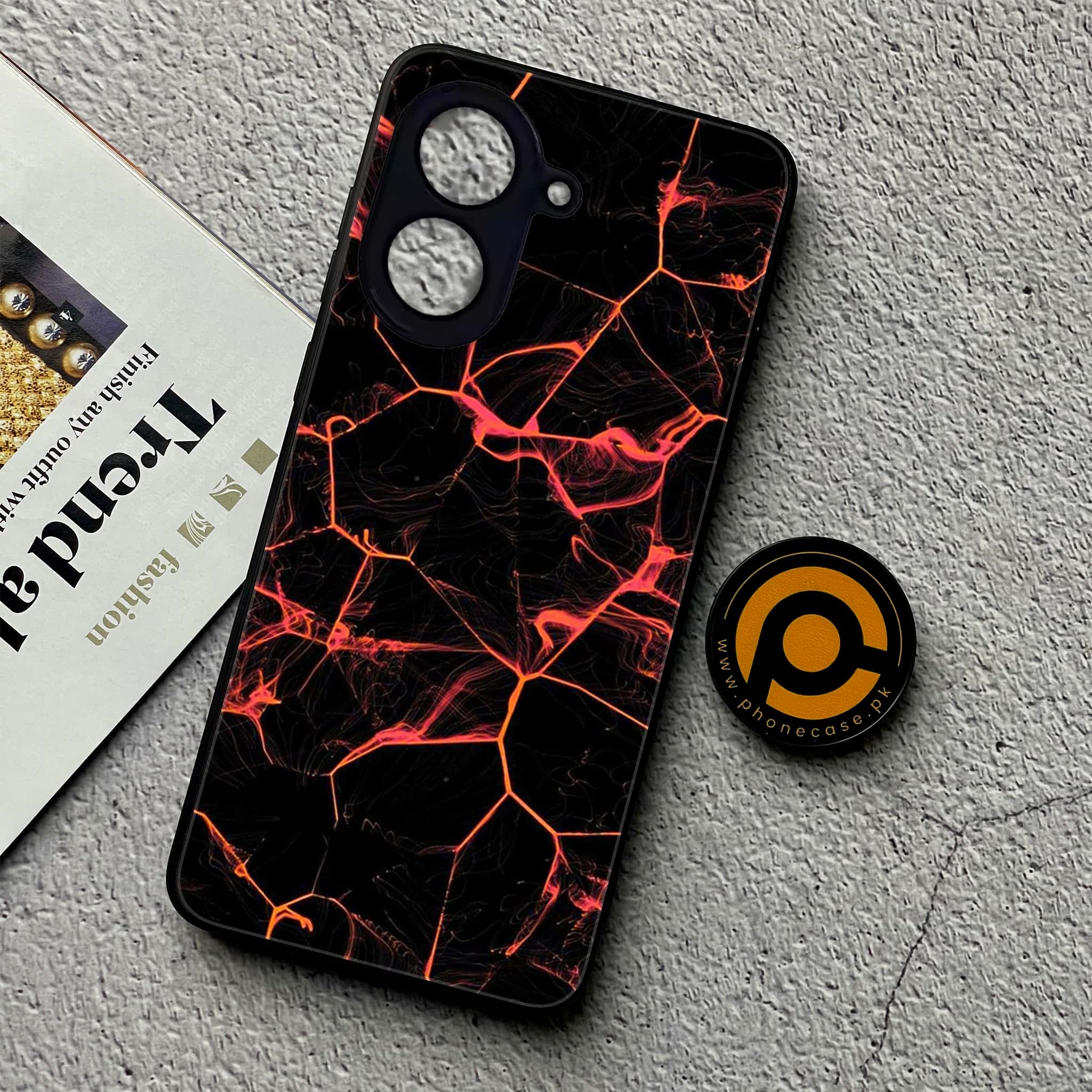 Xiaomi Redmi A5 - Black Marble Series - Premium Metal Printed soft Bumper shock Proof Case
