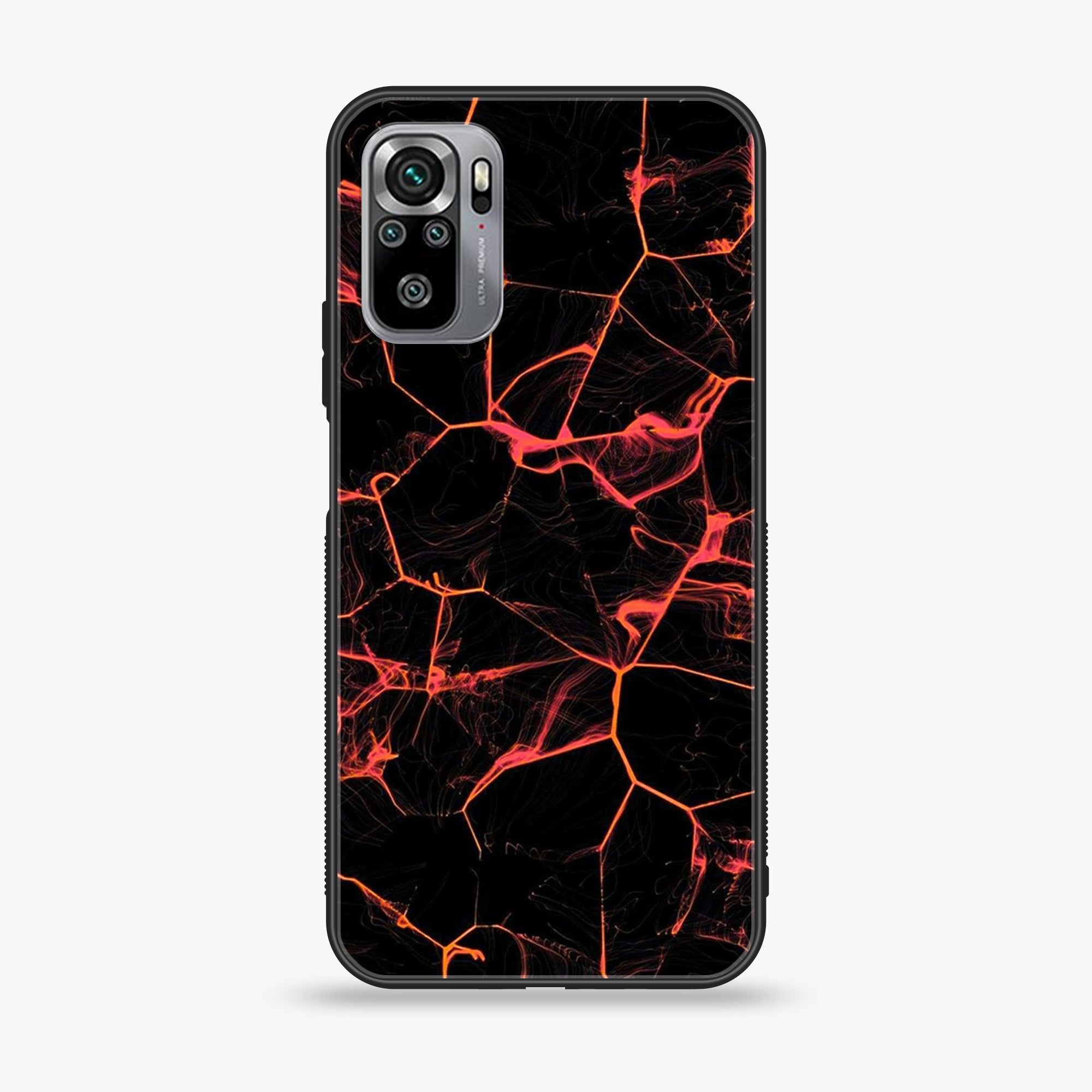 Xiaomi Redmi Note 10S - Black Marble Series - Premium Printed Glass soft Bumper shock Proof Case