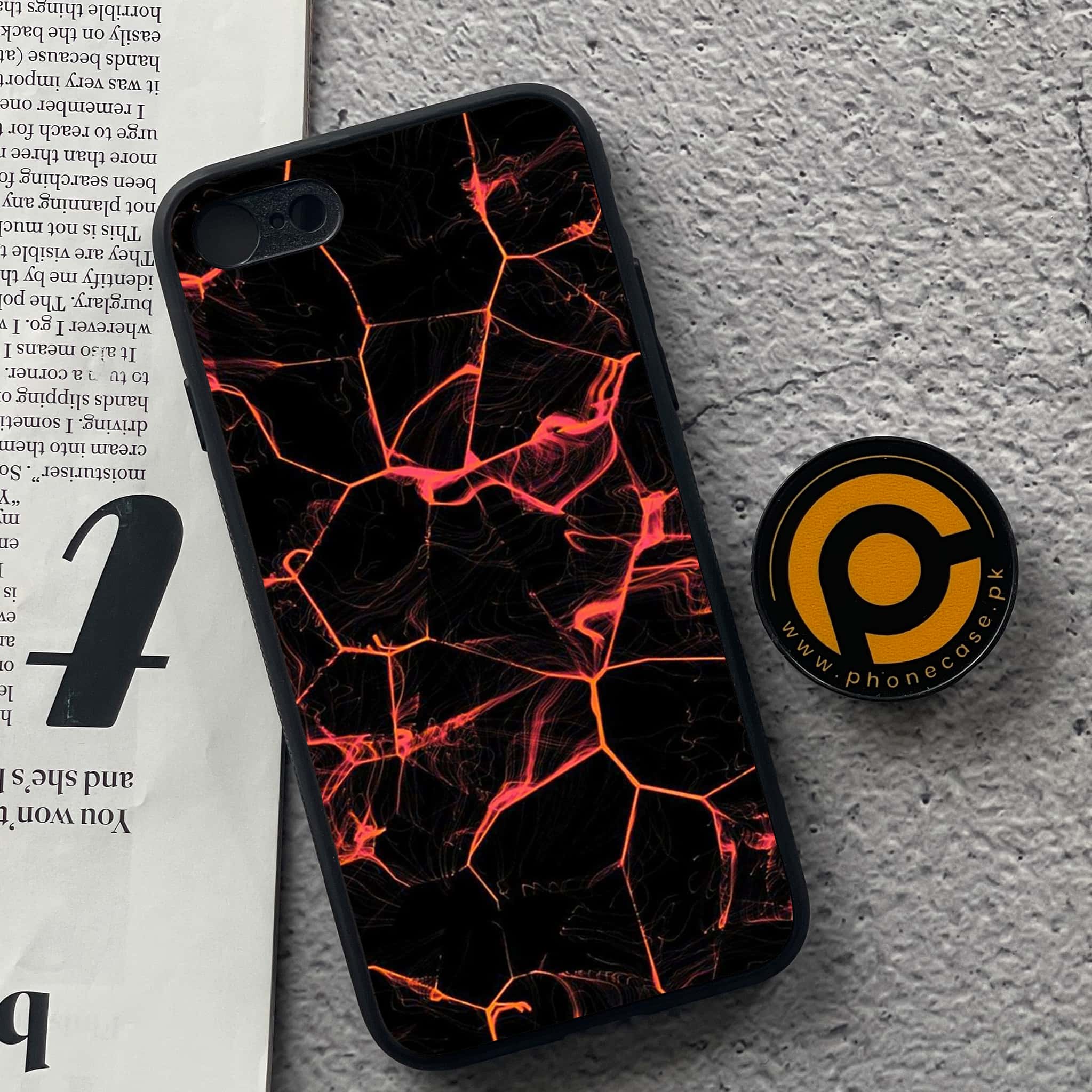 iPhone 7 / 8 - Black Marble Series - Premium Printed Glass soft Bumper shock Proof Case