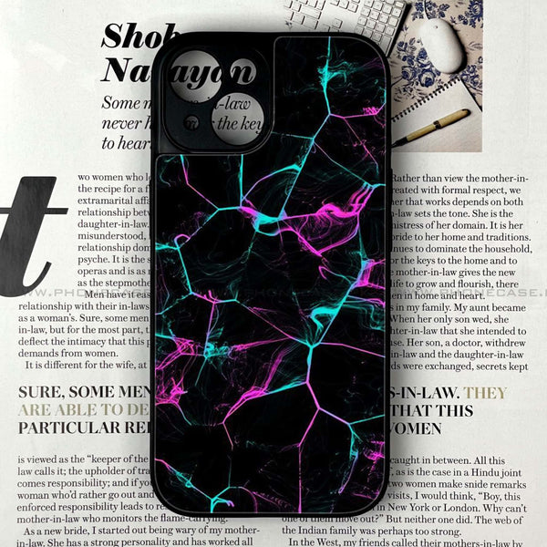 iPhone 15 Plus - Black Marble  Design 9  - Premium Metal Printed soft Bumper shock Proof Case CS-32305