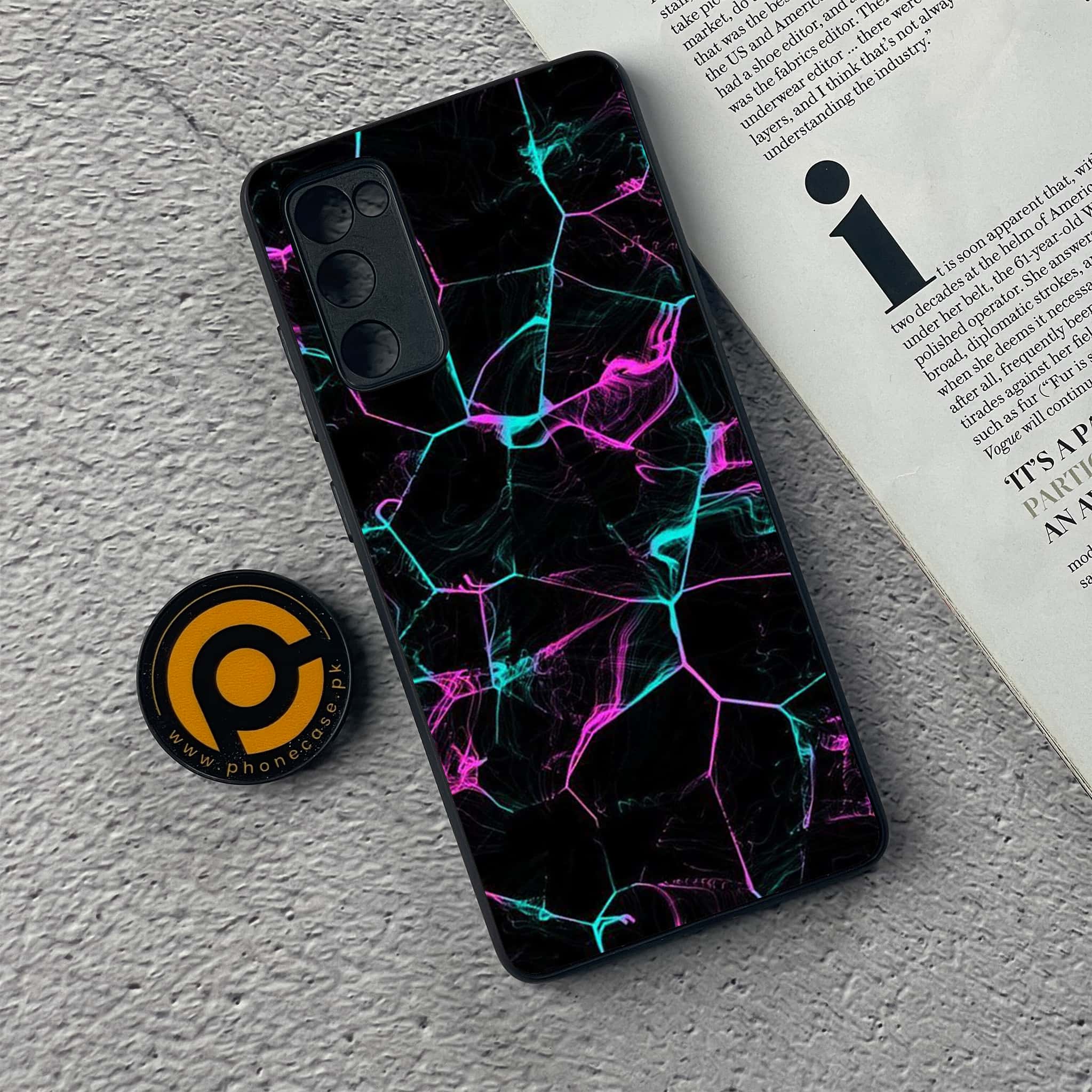 Galaxy S20 FE - Black Marble Series - Premium Printed Glass soft Bumper shock Proof Case