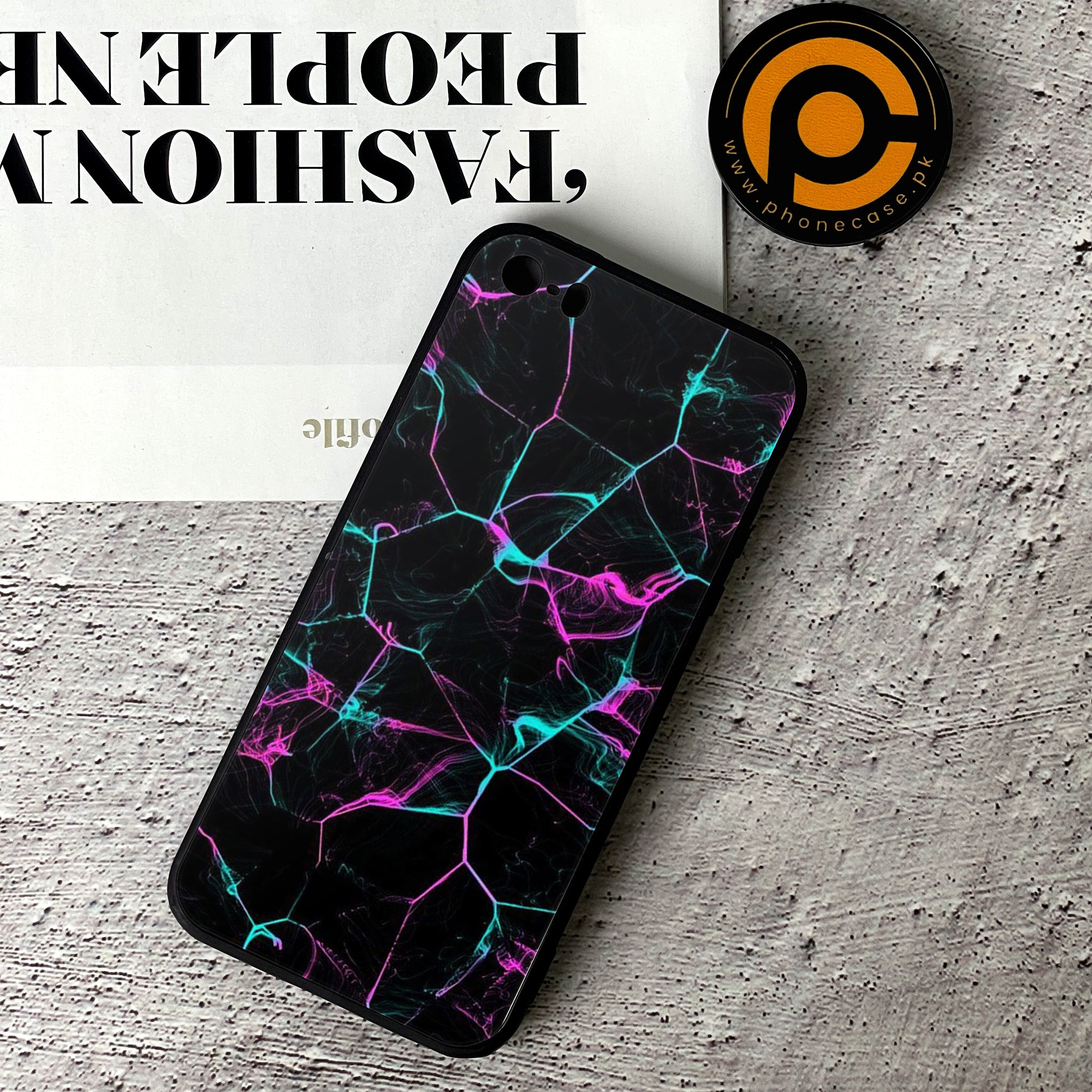 iPhone 5/5c/5s - Black Marble Series - Premium Printed Glass soft Bumper shock Proof Case