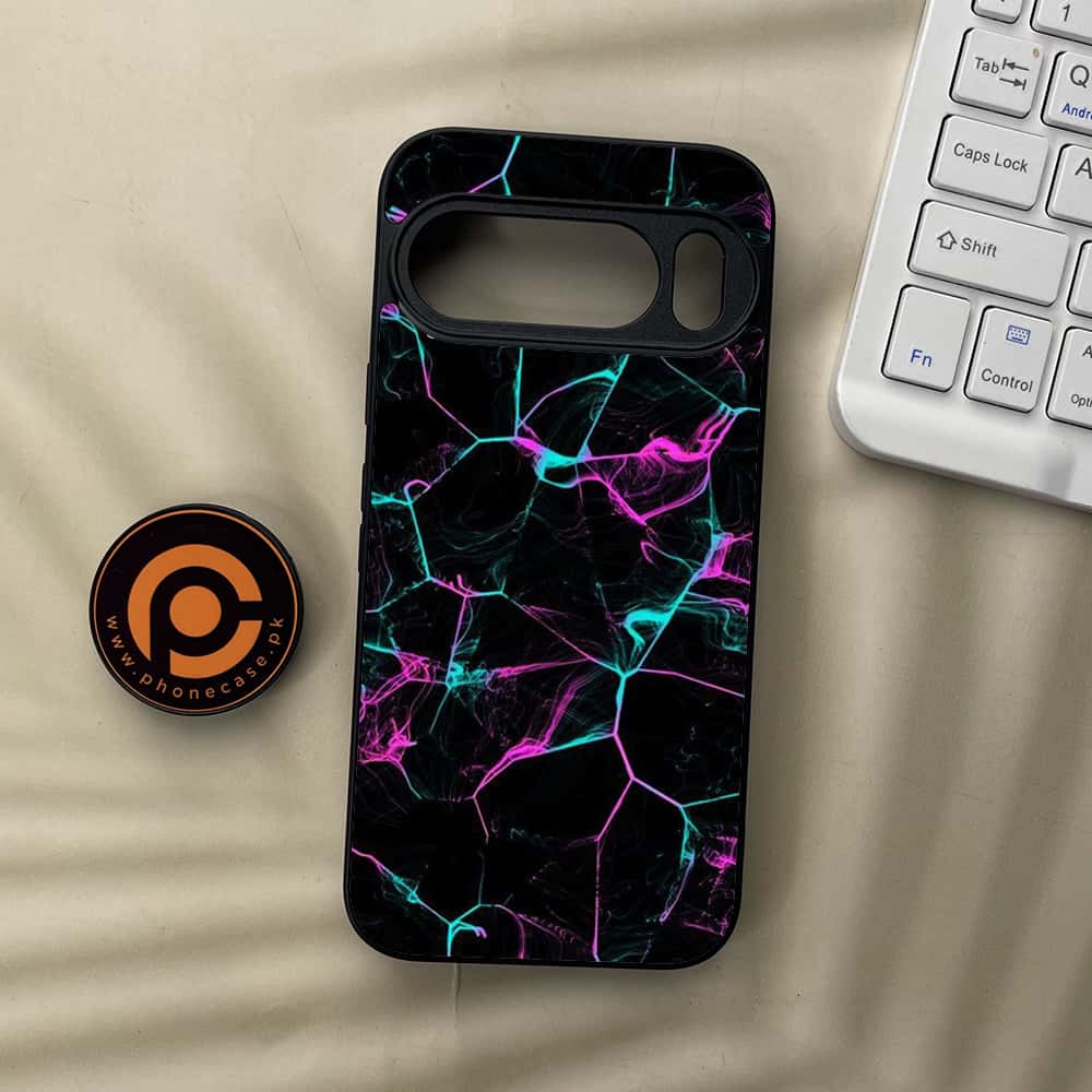 Google Pixel 10  - Black Marble Series - Premium Metal Printed soft Bumper Shockof Case