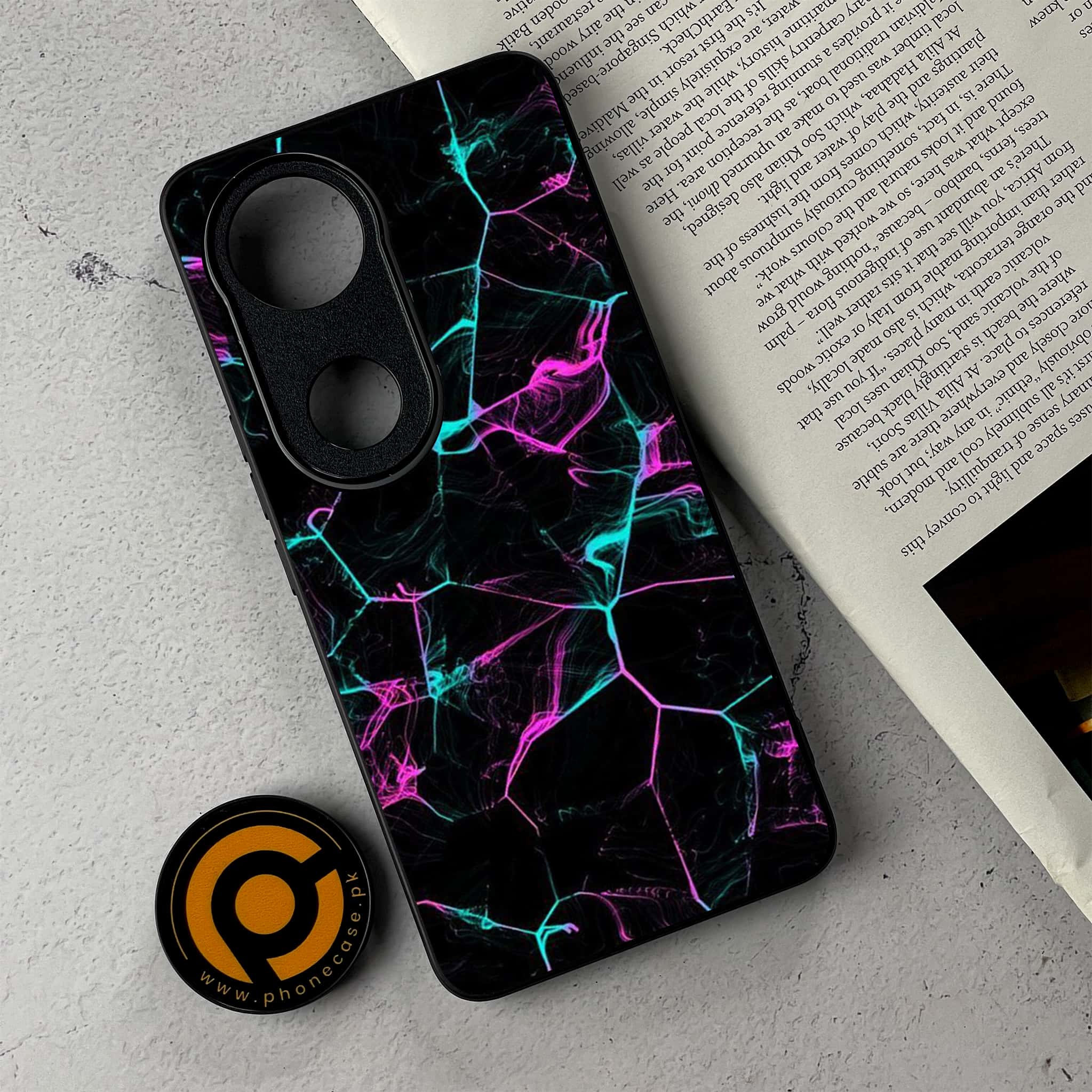 Vivo V50 - Black Marble Series - Premium Metal Printed Soft Bumper Shockproof Case