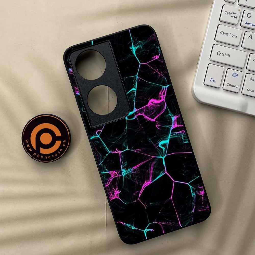 Honor X7b - Black Marble Series - Premium Metal  Printed soft Bumper shock Proof Case