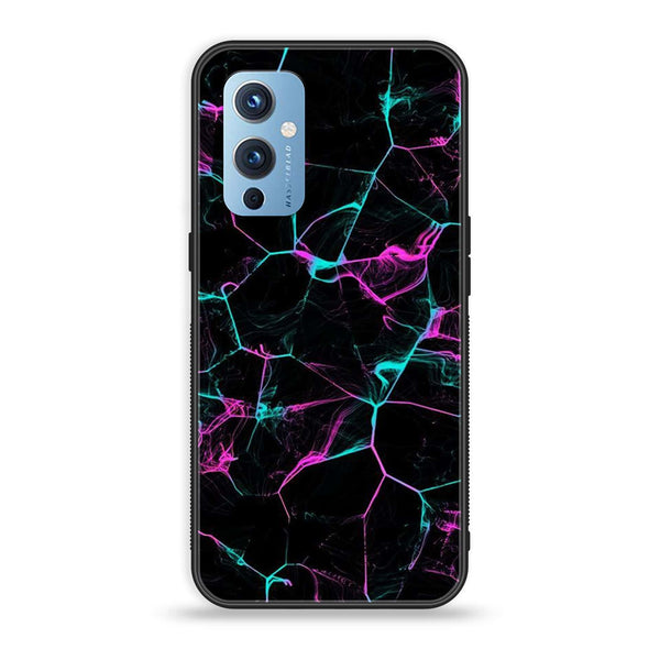 OnePlus 9 - Black Marble Design 9- Premium Printed Glass soft Bumper shock Proof Case CS-47798