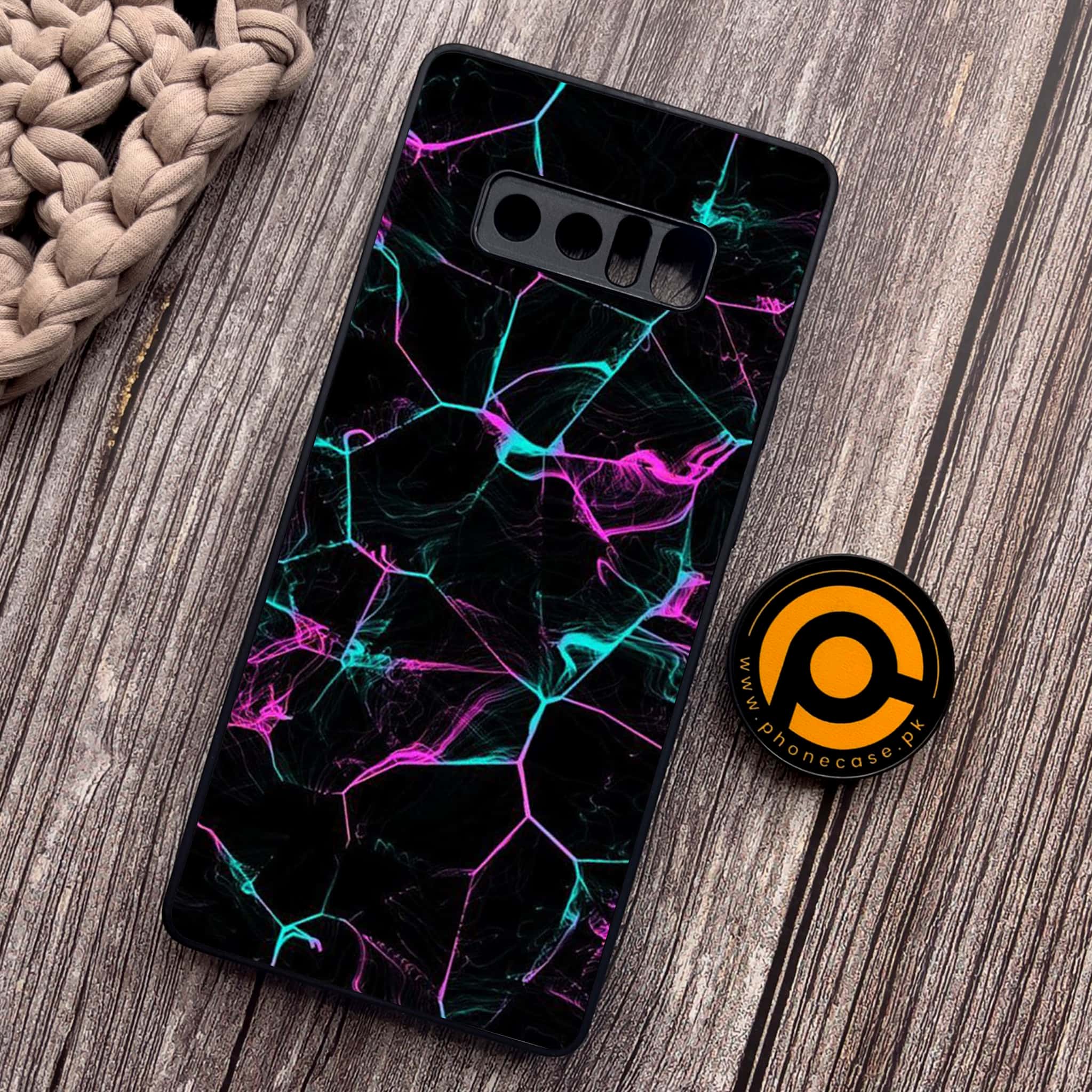 Samsung Galaxy Note 8 - Black Marble Series - Premium Metal Printed soft Bumper shock Proof Case