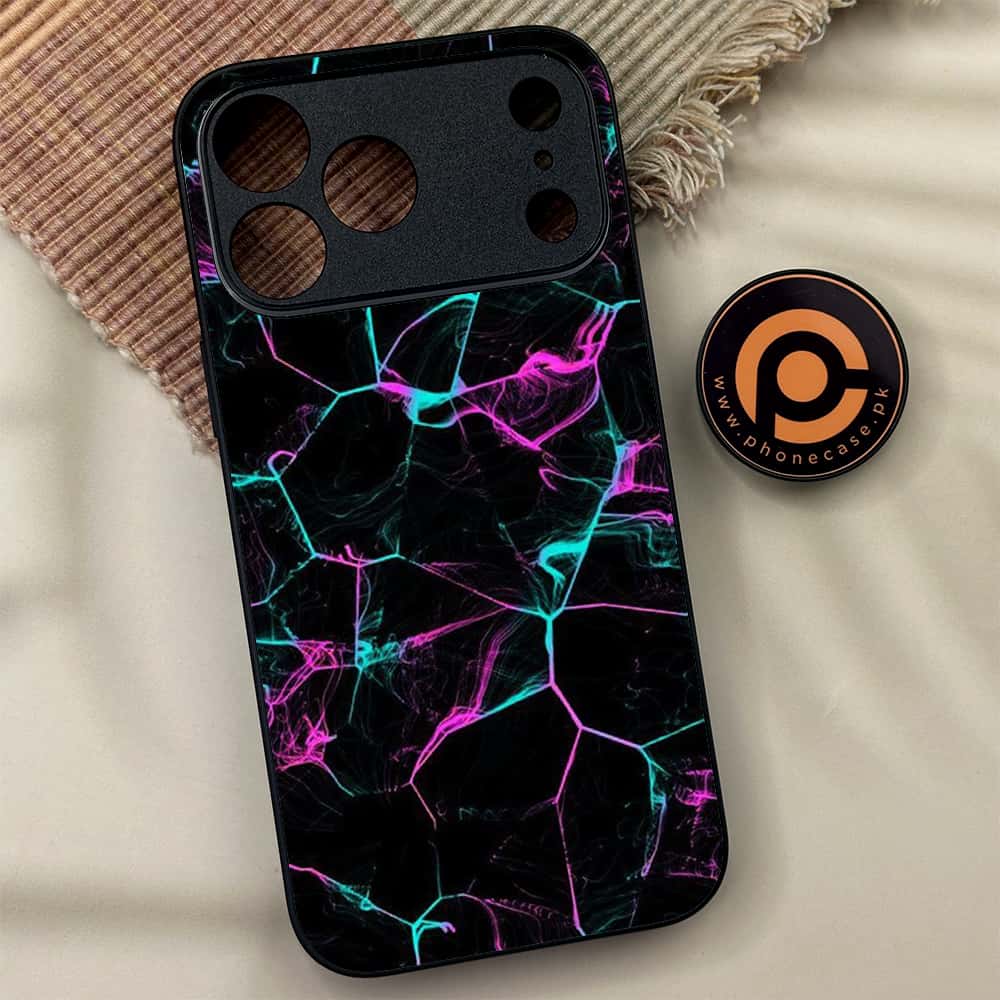 iPhone 17 Pro Max - Black Marble Series - Premium Metal Printed soft Bumper shock Proof Case