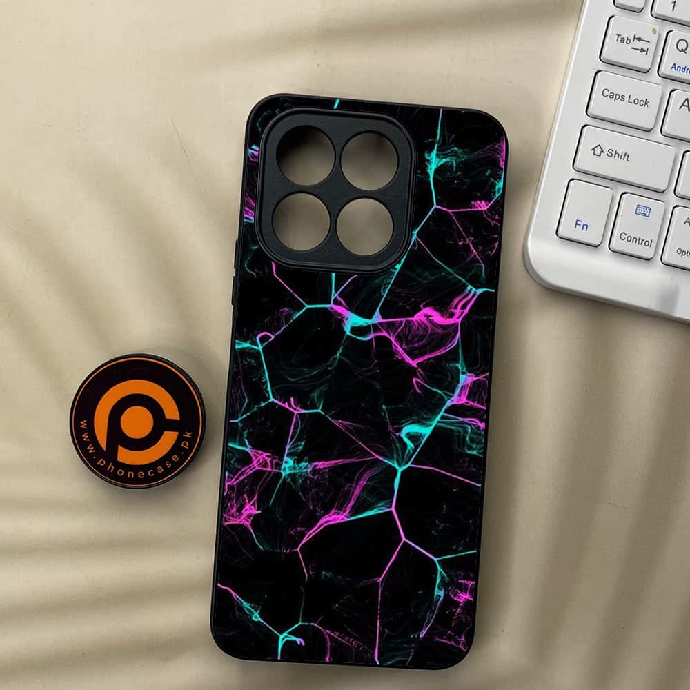 Honor X5b Plus - Black Marble Series - Premium Metal  Printed soft Bumper shock Proof Case