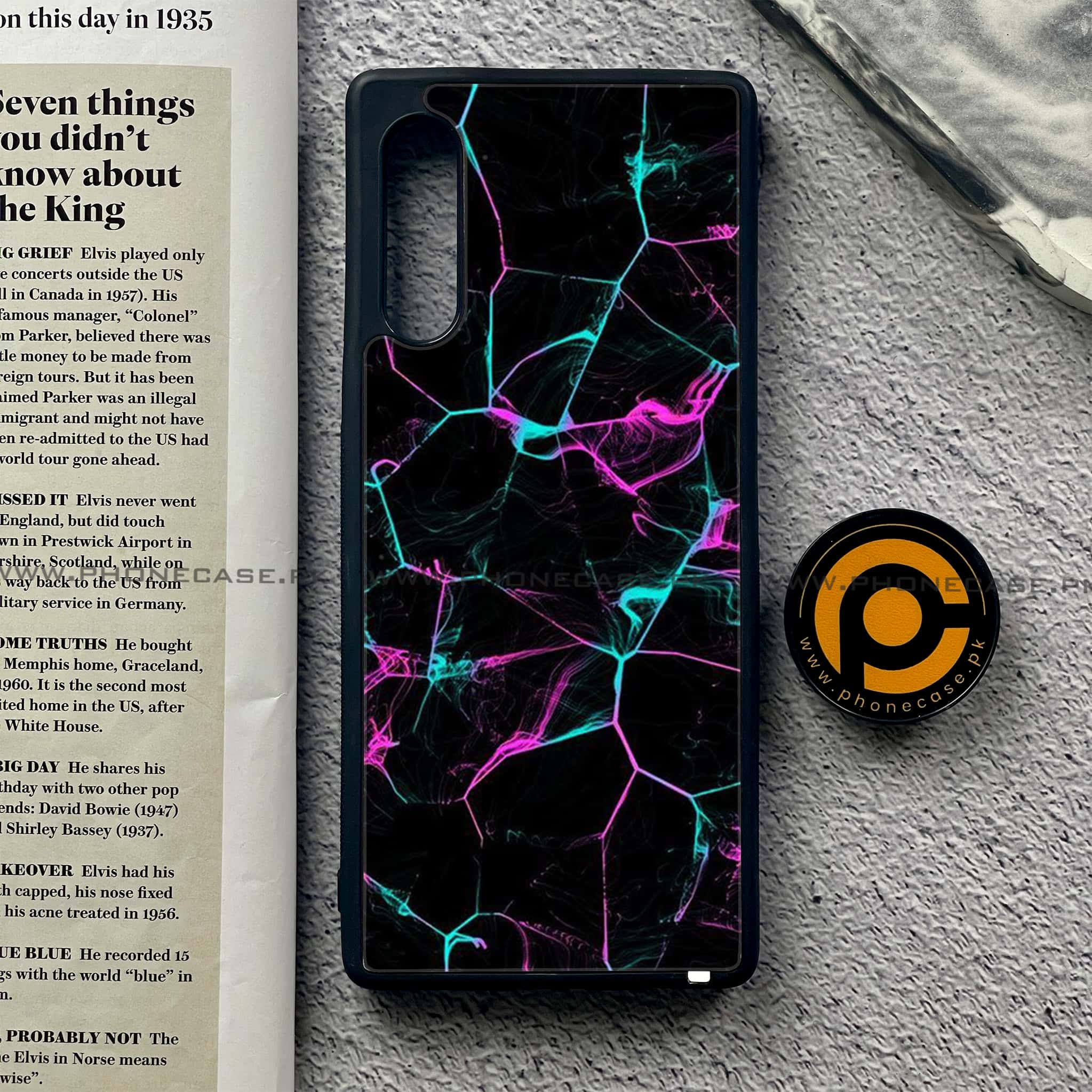 LG Velvet - Black Marble Series - Premium Printed Glass soft Bumper shock Proof Case