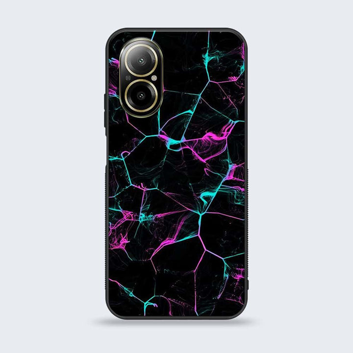 Realme C67 - Black Marble Design 9  - Premium Printed Glass soft Bumper shock Proof Case CS-42455