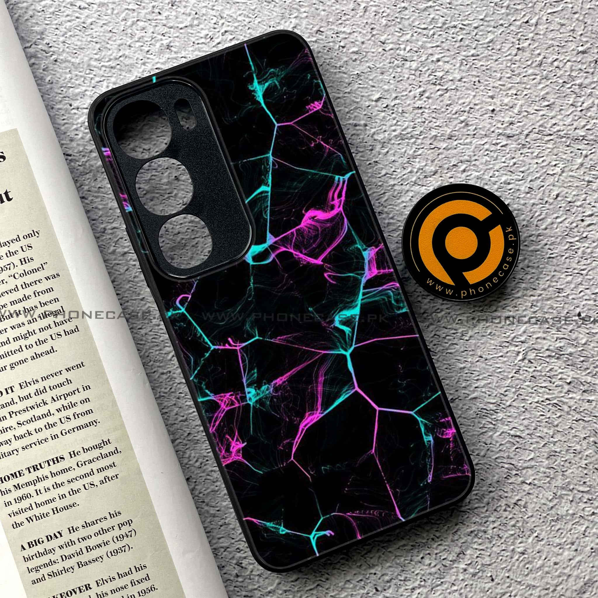 Vivo Y19s Pro - Black Marble Series - Premium Metal Printed soft Bumper shock Proof Case