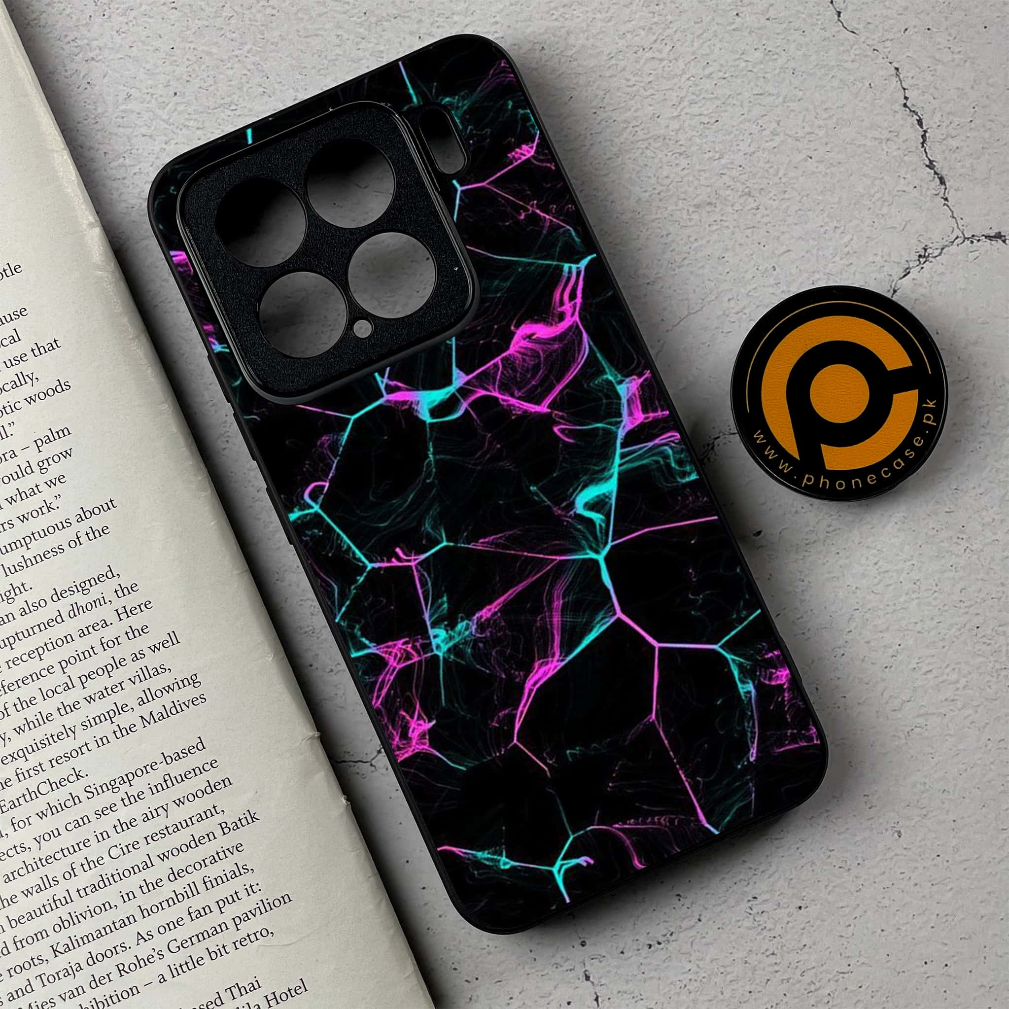 Xiaomi 15 - Black Marble Series  - Premium Metal Printed soft Bumper shock Proof Case